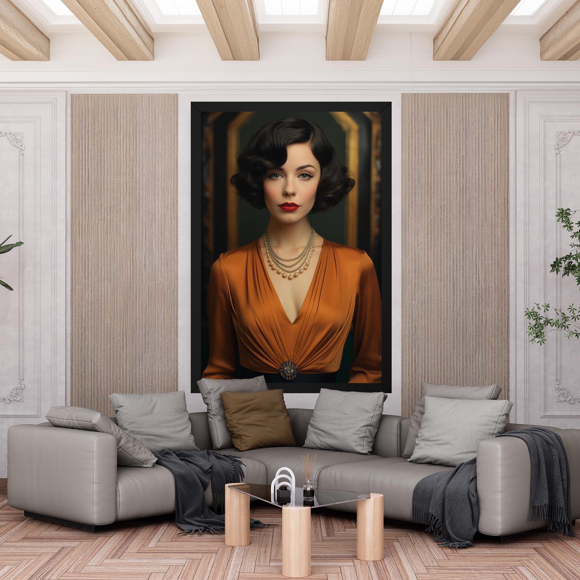 Картина на платно Orange Blouse Pearls mockup 6