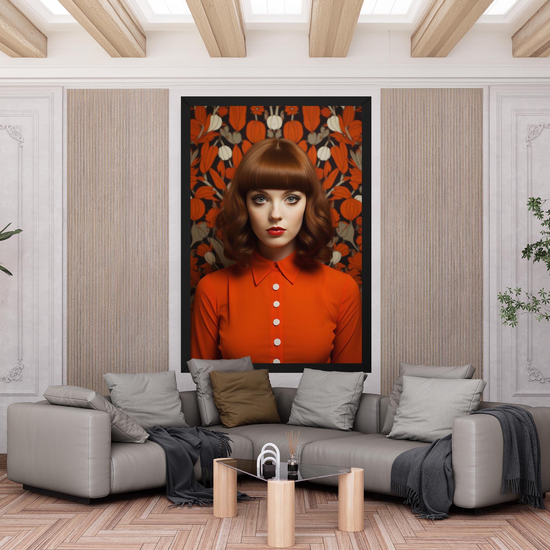 Картина на платно Orange Blouse Woman mockup 6