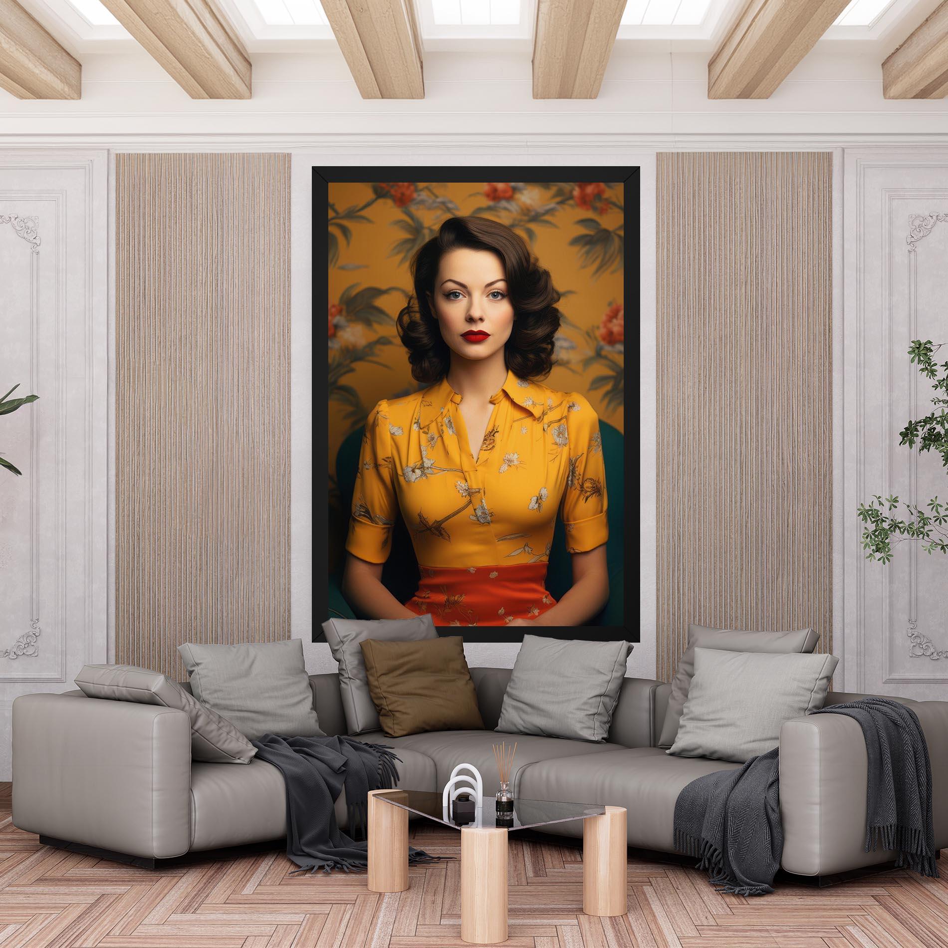 Картина на платно Yellow Red Dress mockup 6