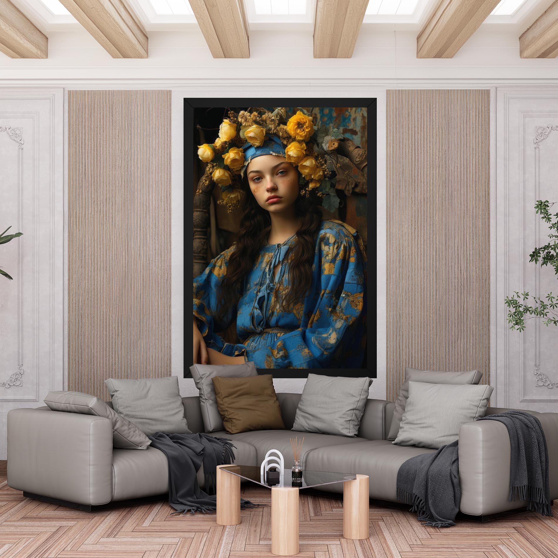 Картина на платно Yellow Rose Dress mockup 6