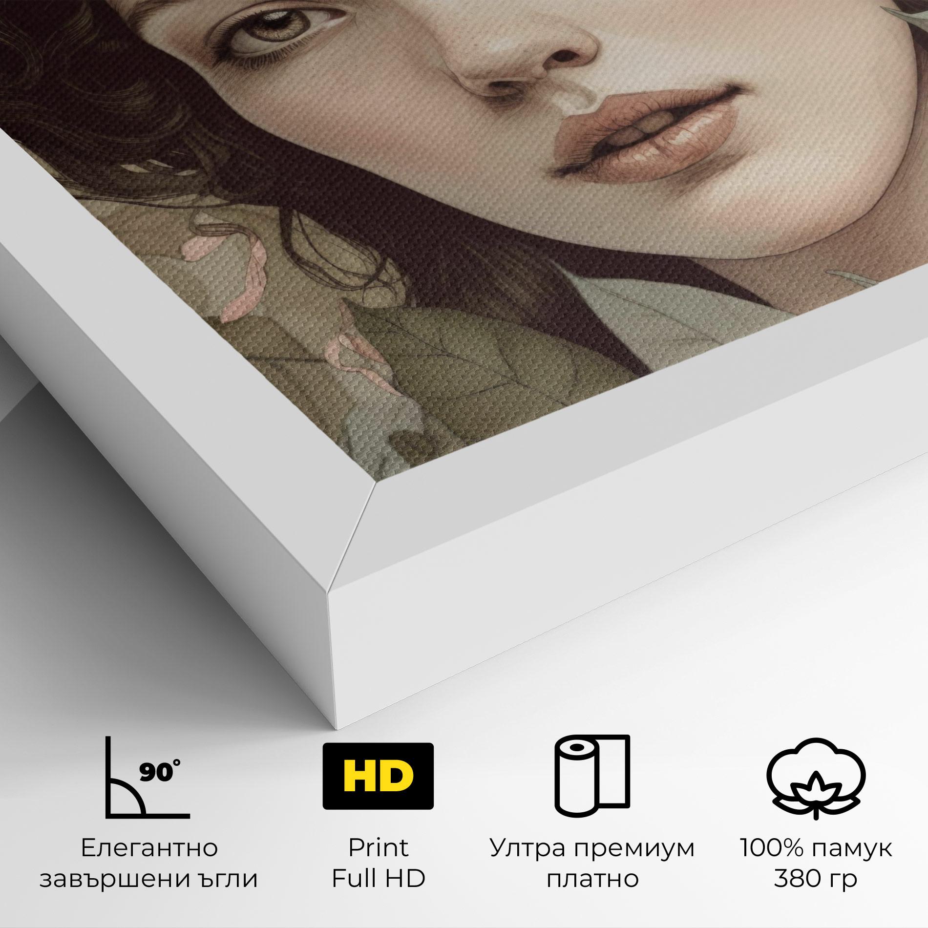 Картина на платно Beautiful Vintage Portrait mockup 4