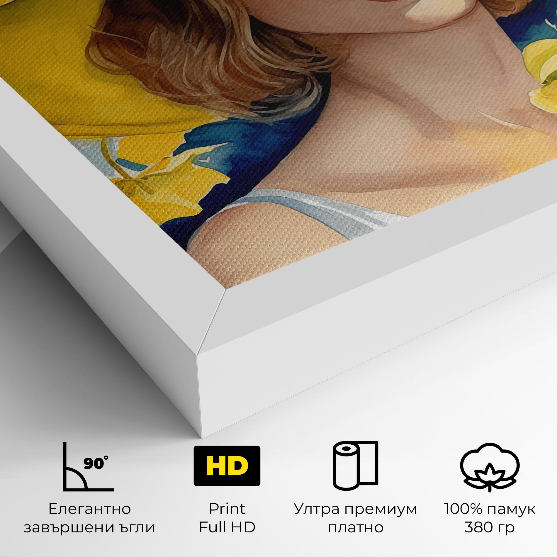 Картина на платно Yellow Hat Flowers mockup 4