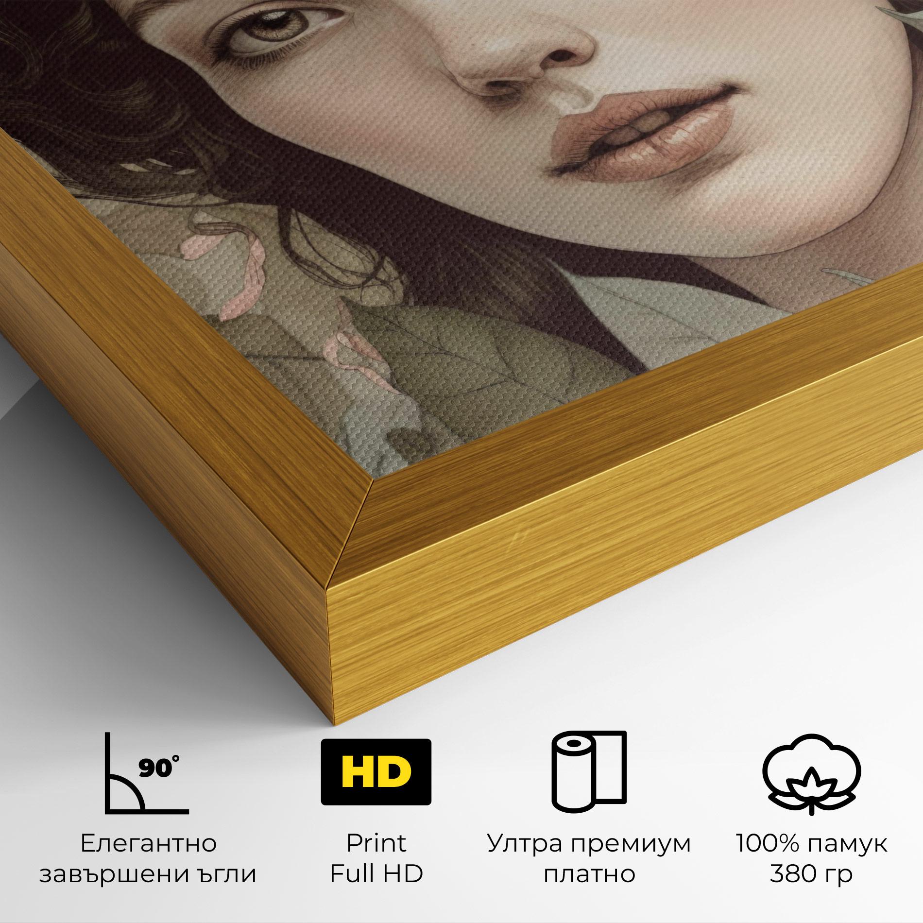 Картина на платно Beautiful Vintage Portrait mockup 4