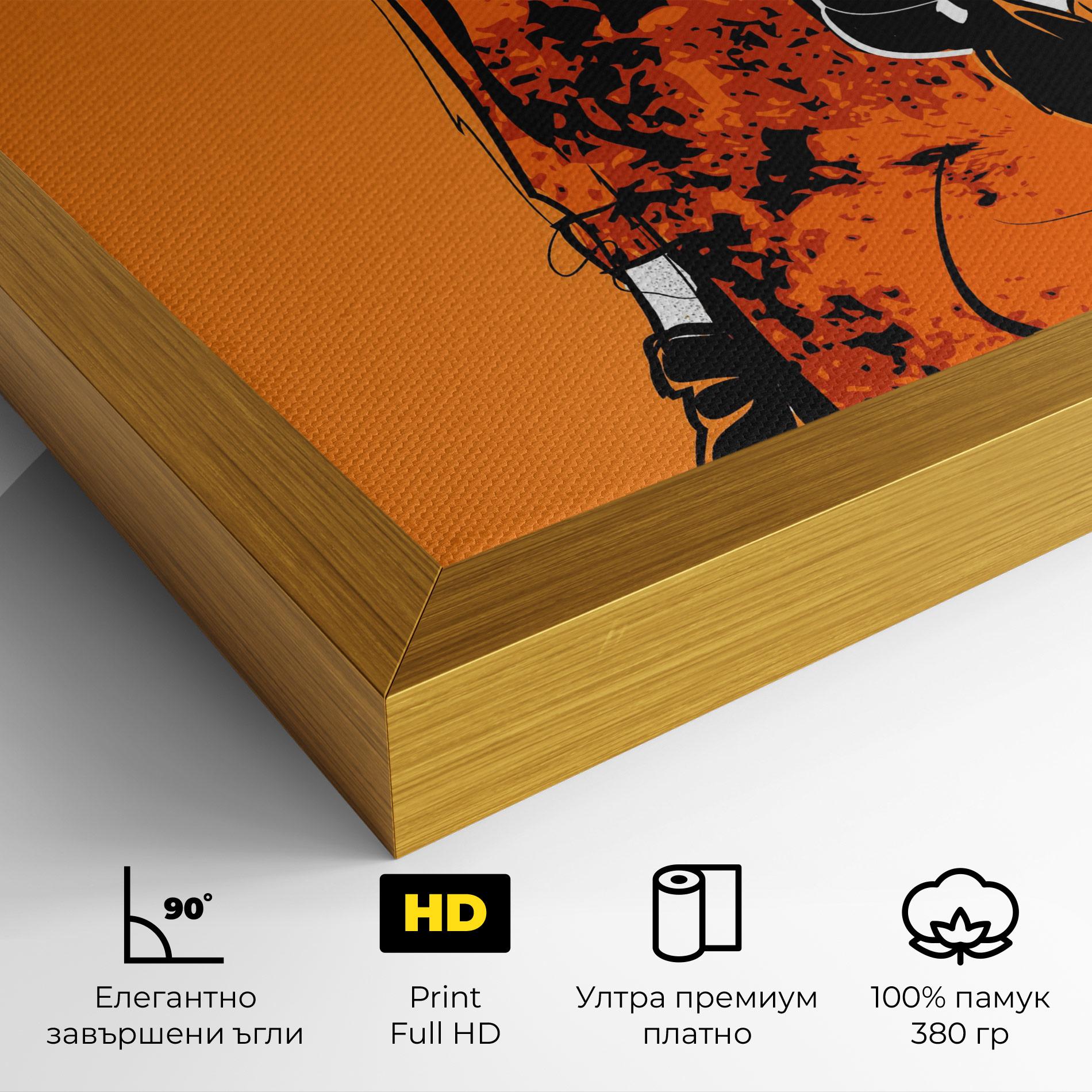 Картина на платно Old Orange Dress mockup 4