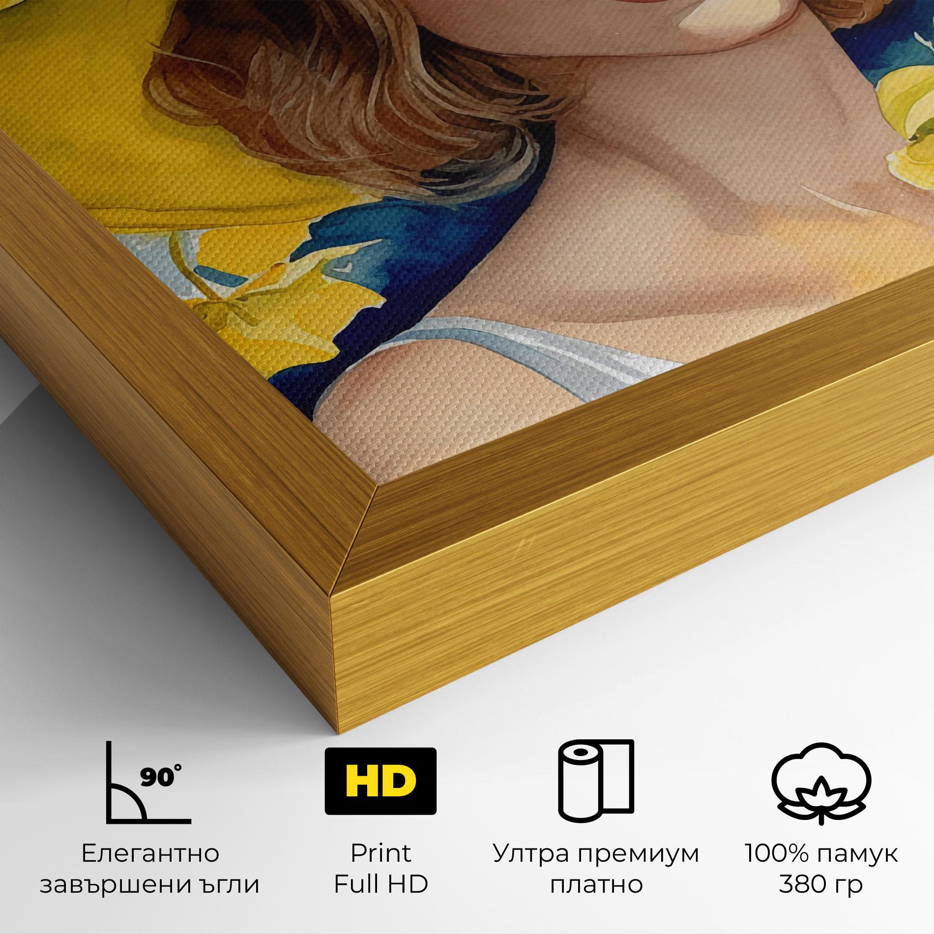 Картина на платно Yellow Hat Flowers mockup 4