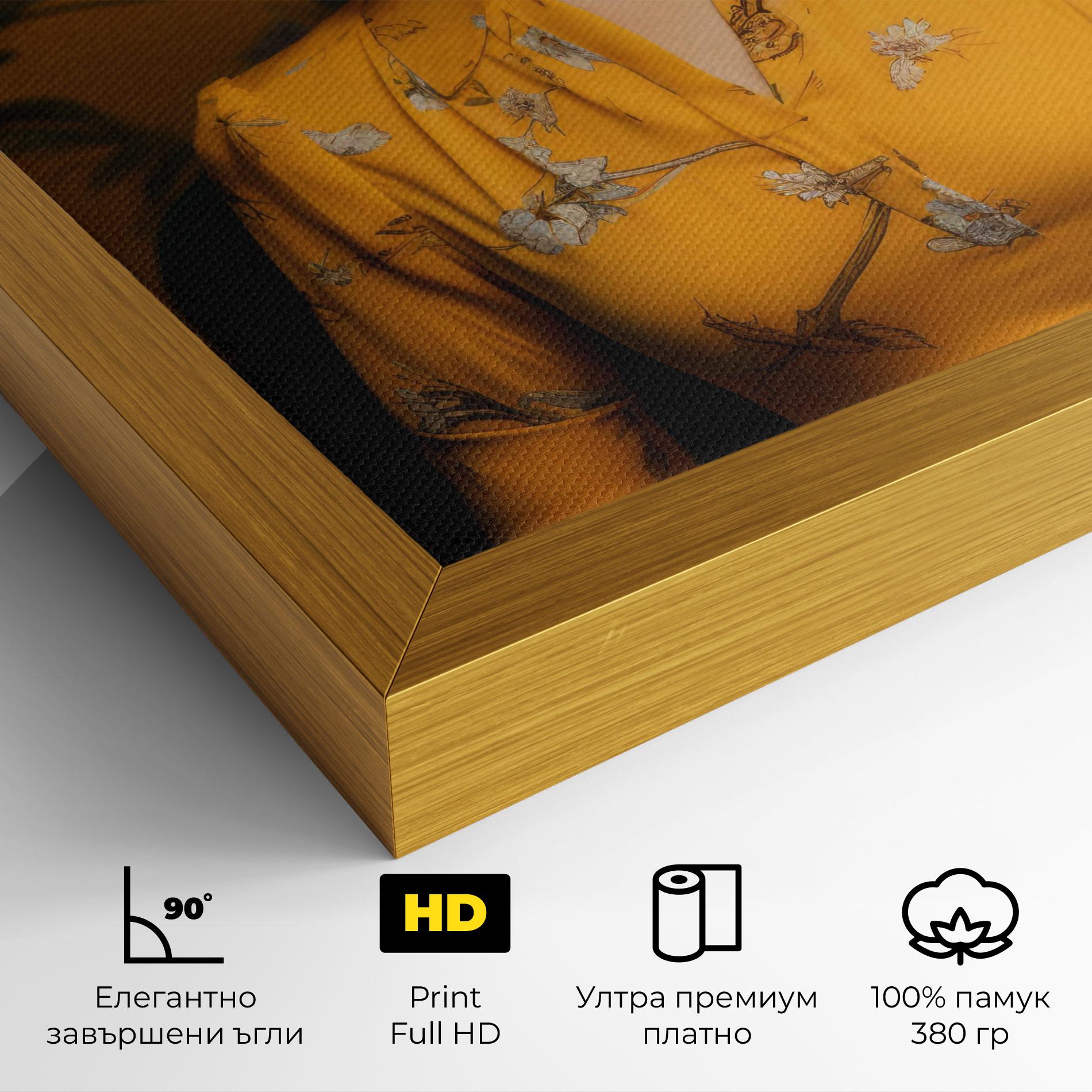 Картина на платно Yellow Red Dress mockup 4