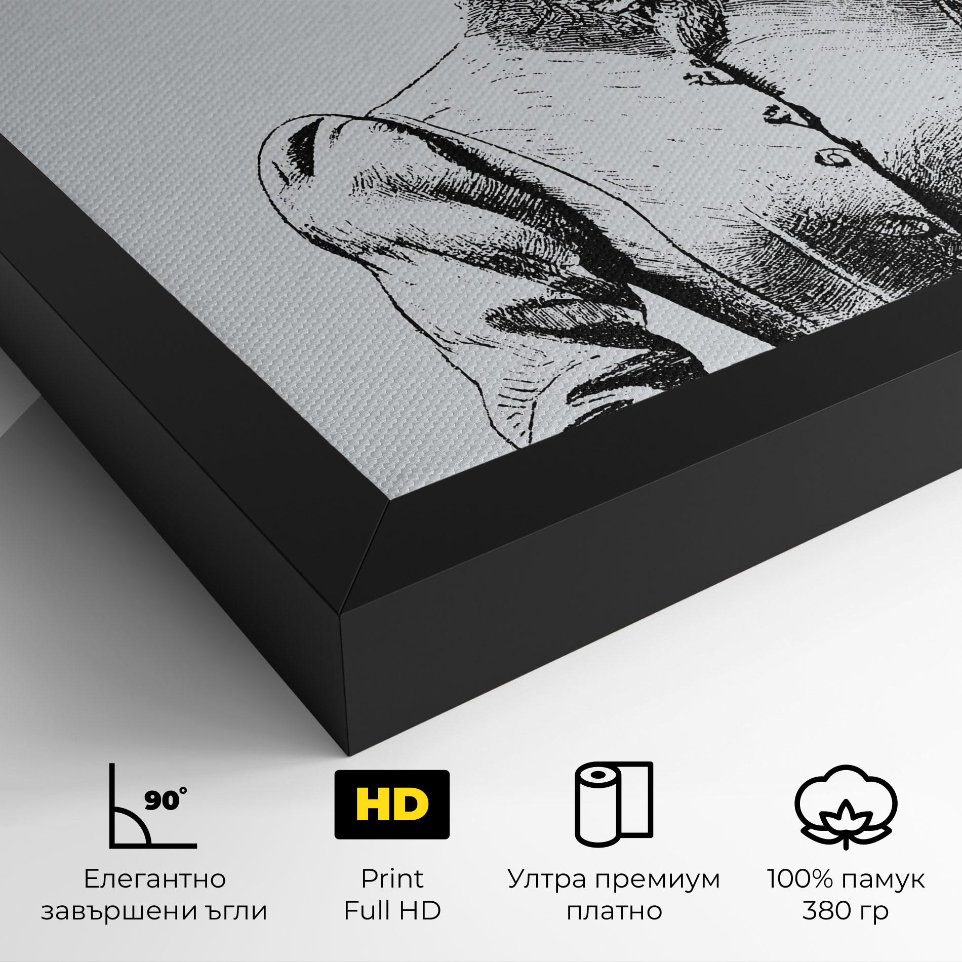 Картина на платно Noble Lady Hat mockup 4