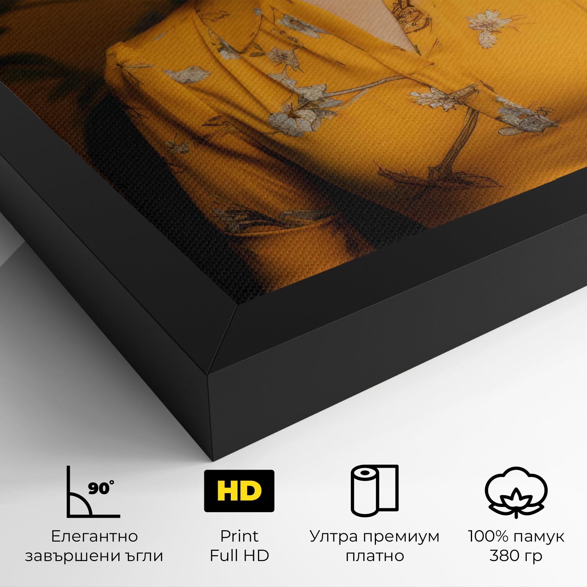 Картина на платно Yellow Red Dress mockup 4