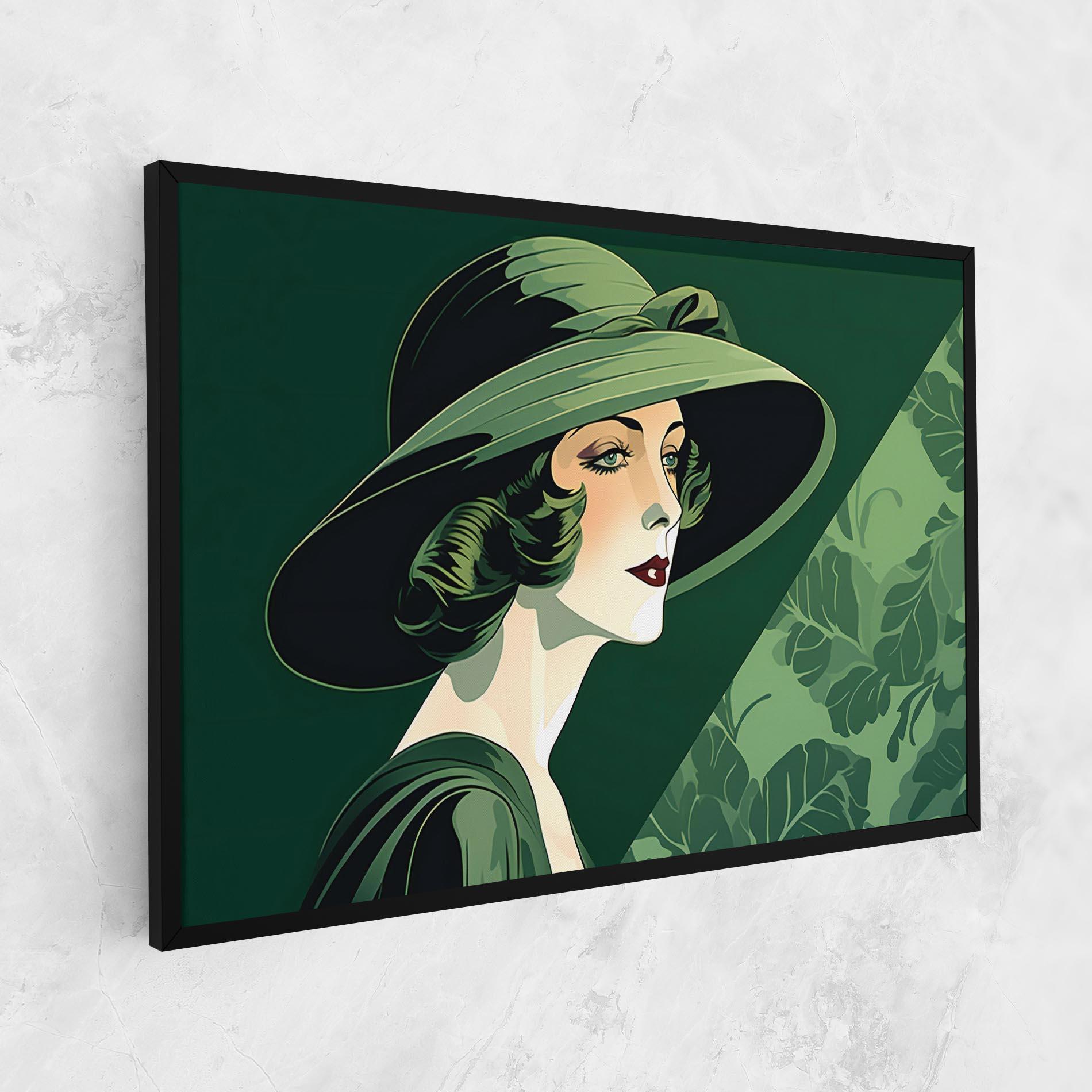 Картина на платно Green Woman Painting mockup 1