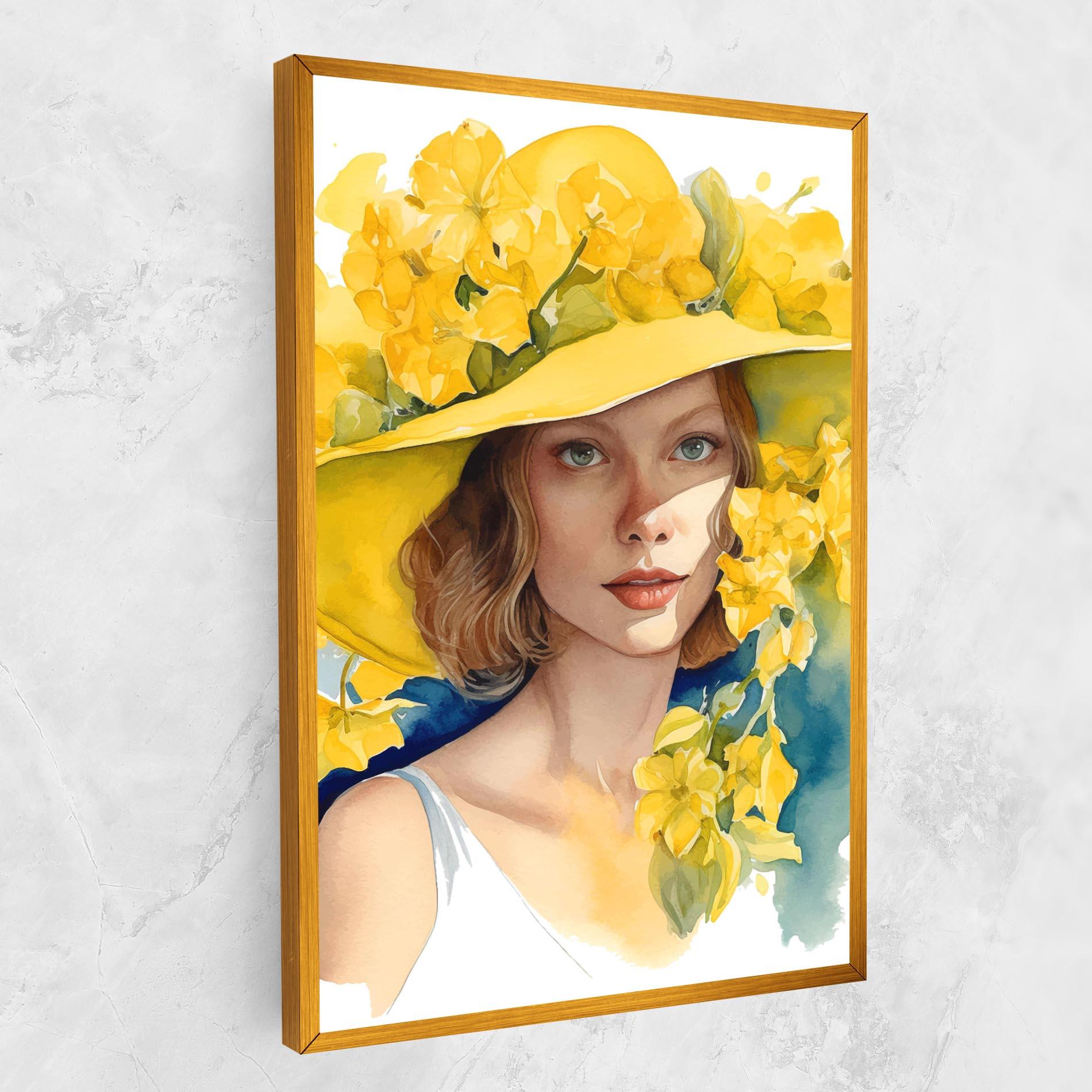 Картина на платно Yellow Hat Flowers mockup 1