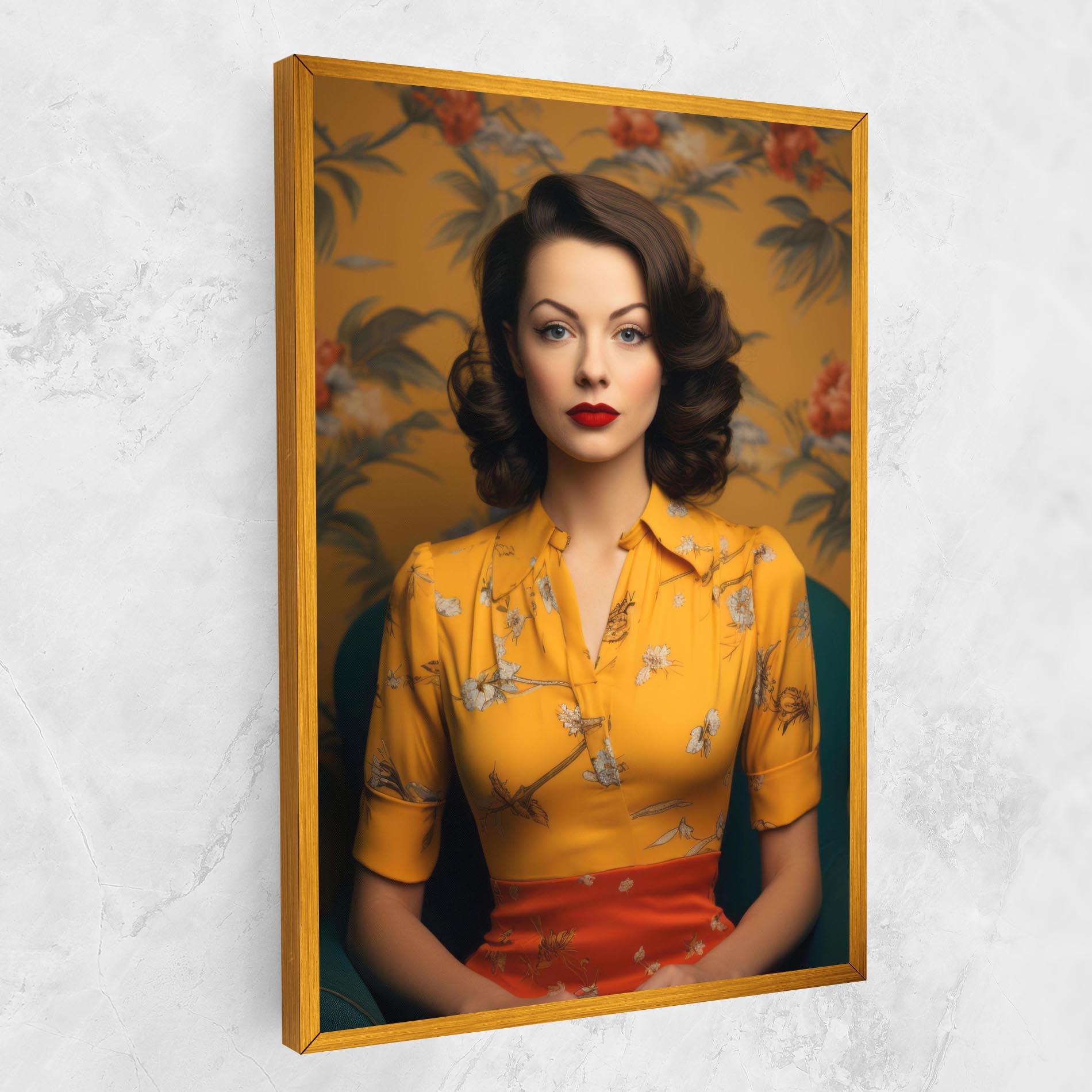 Картина на платно Yellow Red Dress mockup 1