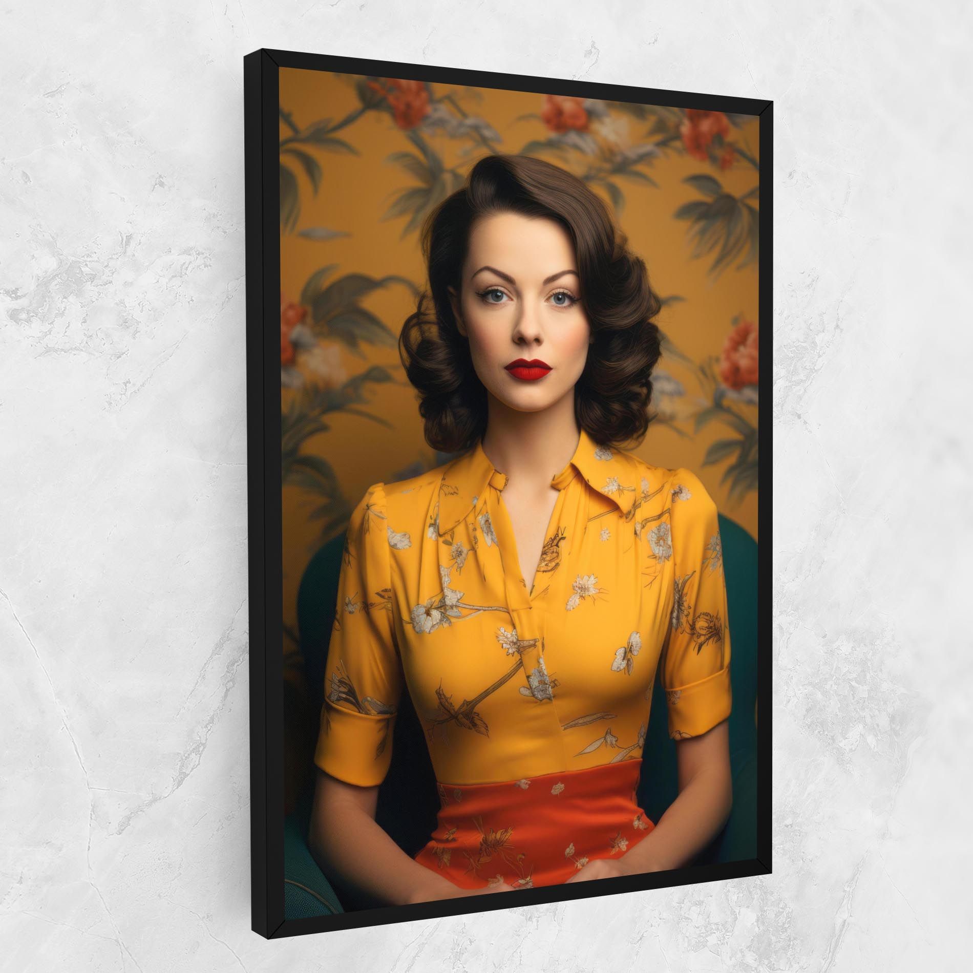 Yellow Red Dress mockup 1