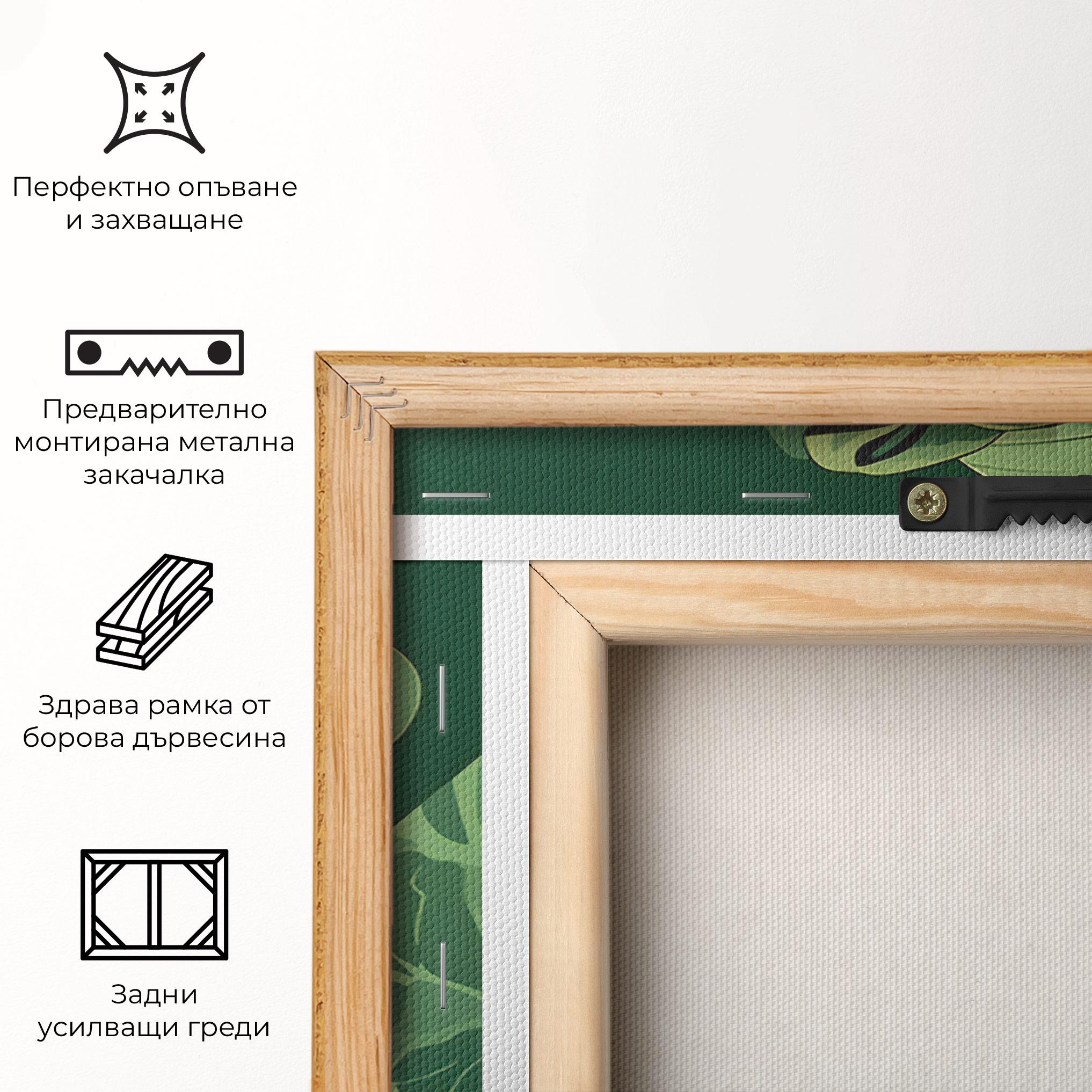 Картина на платно Green Woman Painting mockup 5