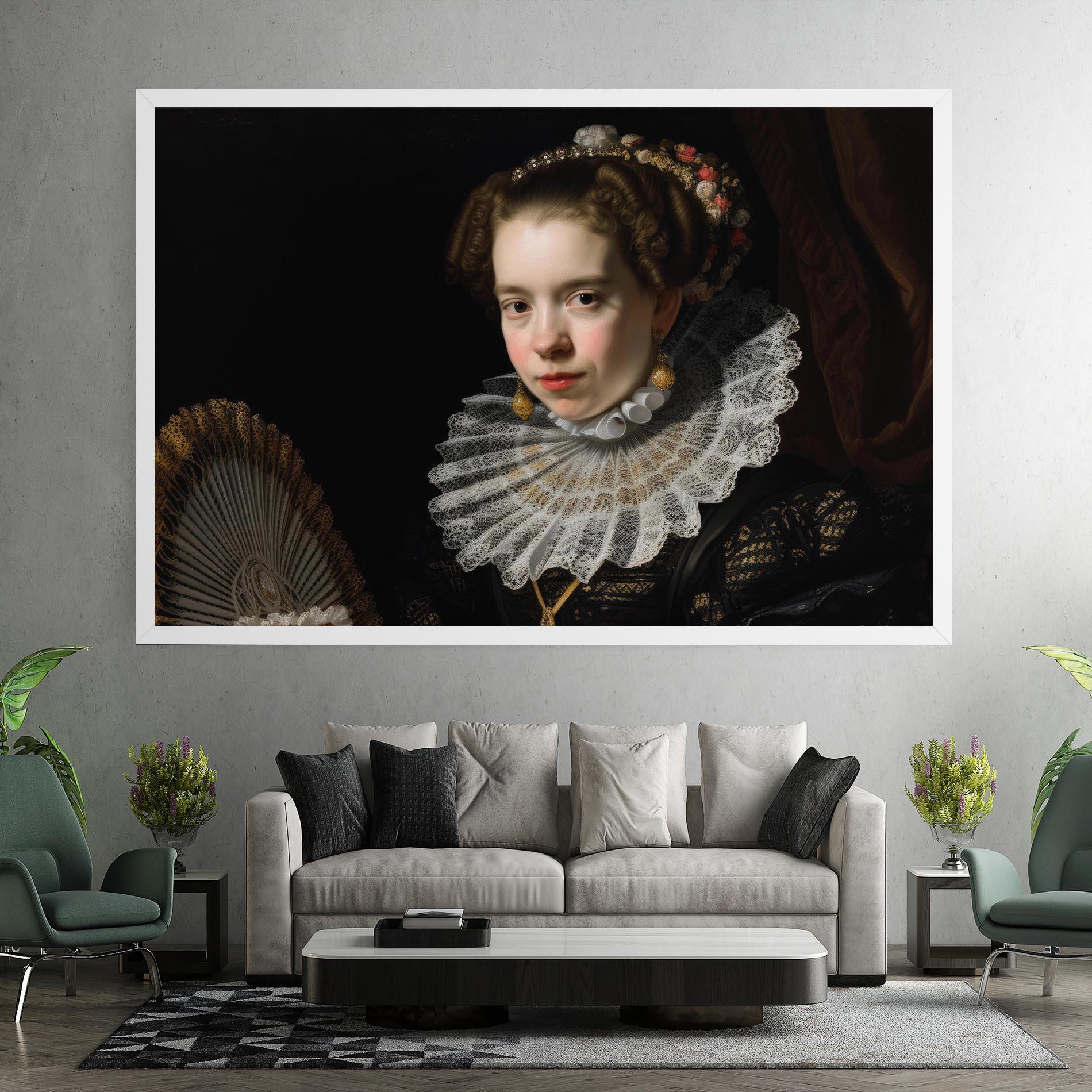Картина на платно Baroque Lady Portrait mockup 7