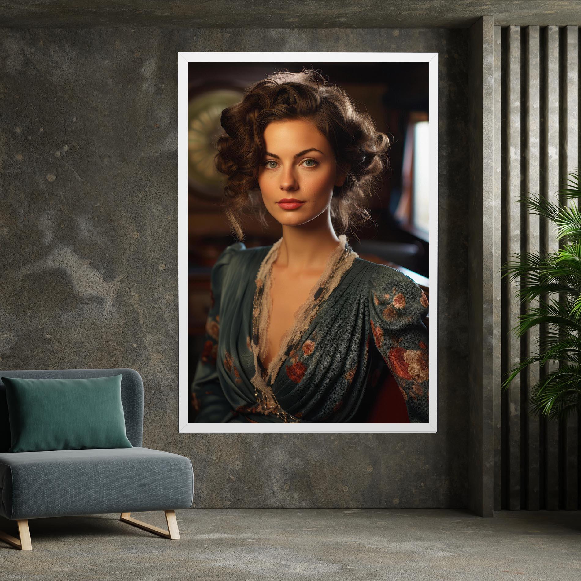 Картина на платно Pink Flowers Dress mockup 7