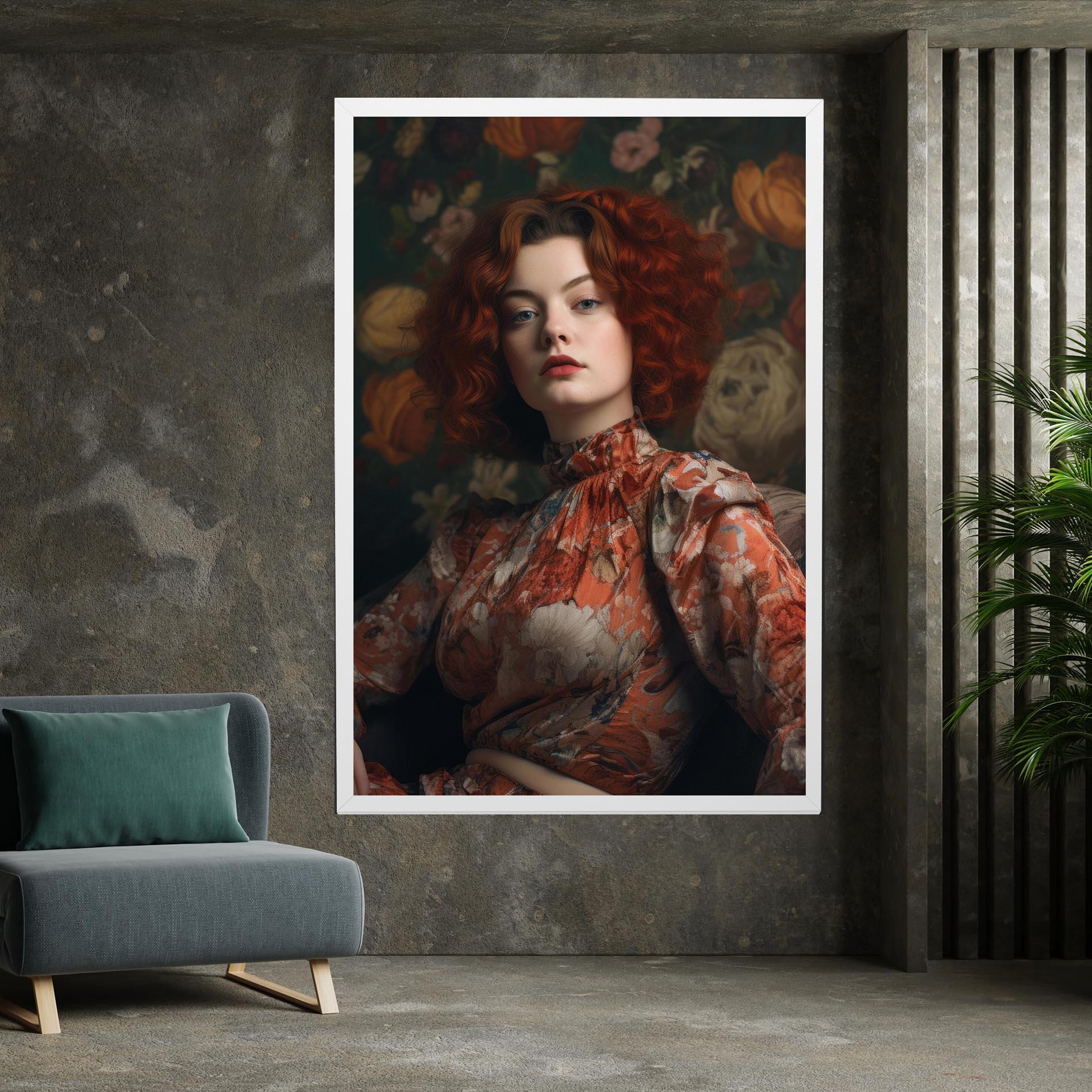 Картина на платно Red Vintage Hair mockup 7