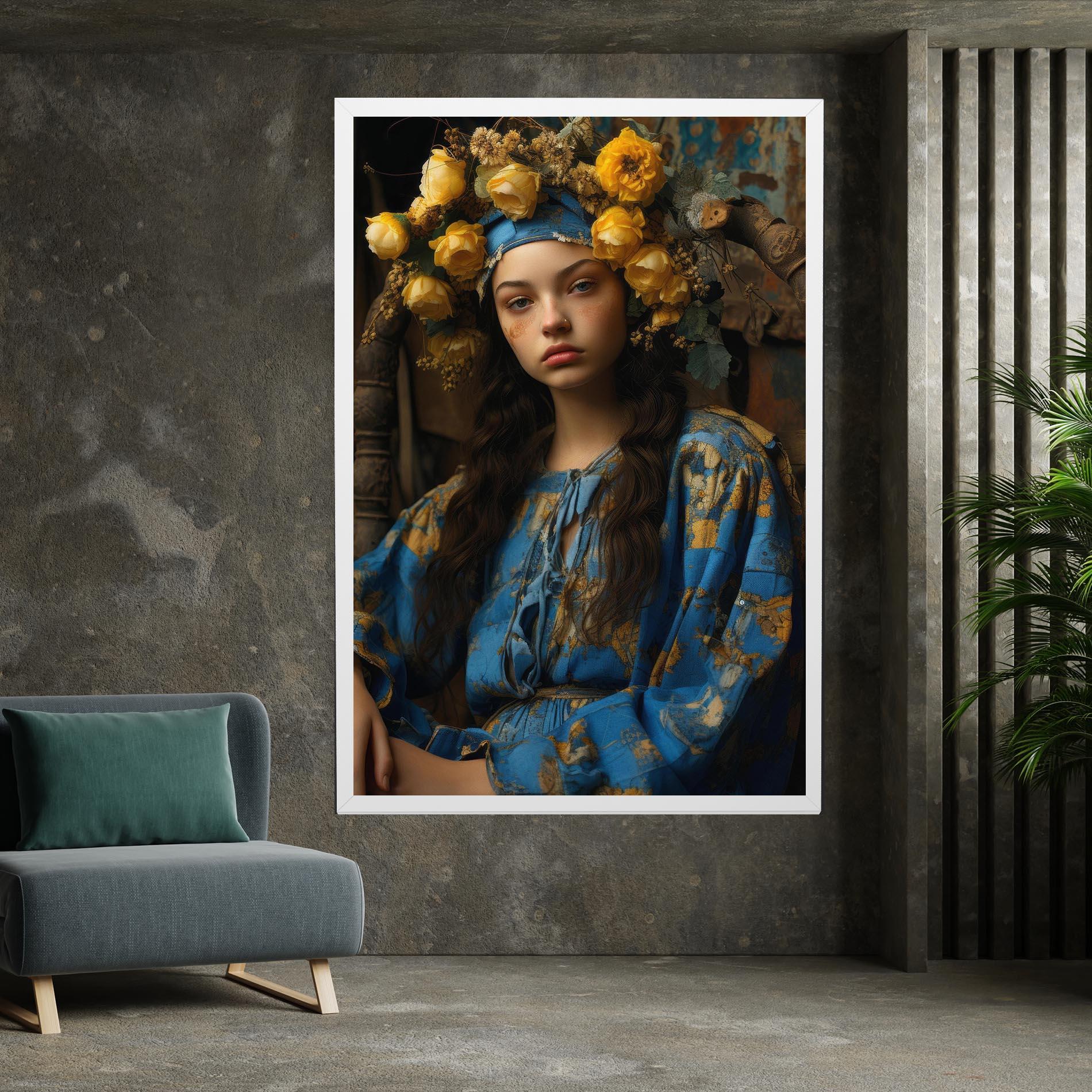 Картина на платно Yellow Rose Dress mockup 7