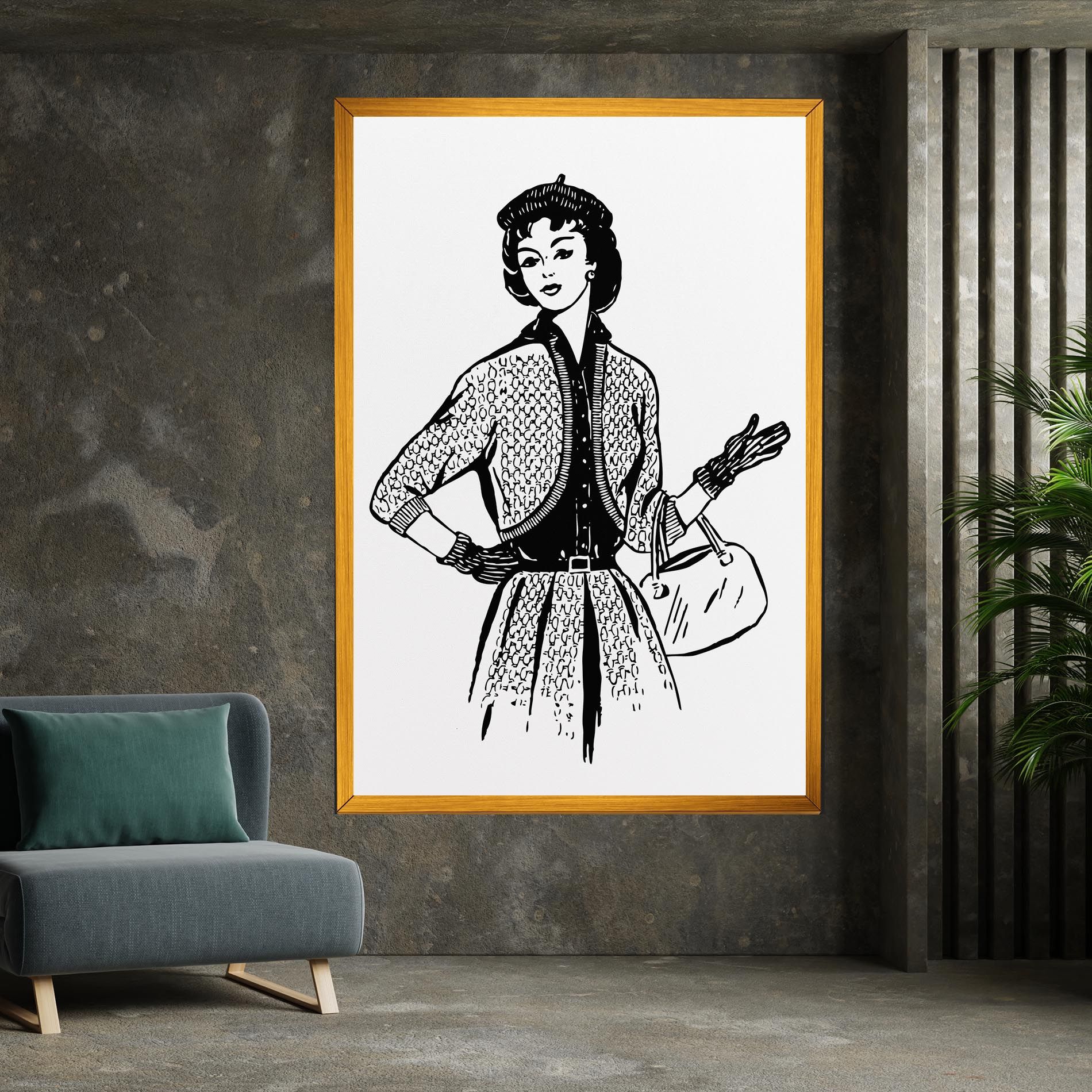 Vintage Woman Line mockup 7