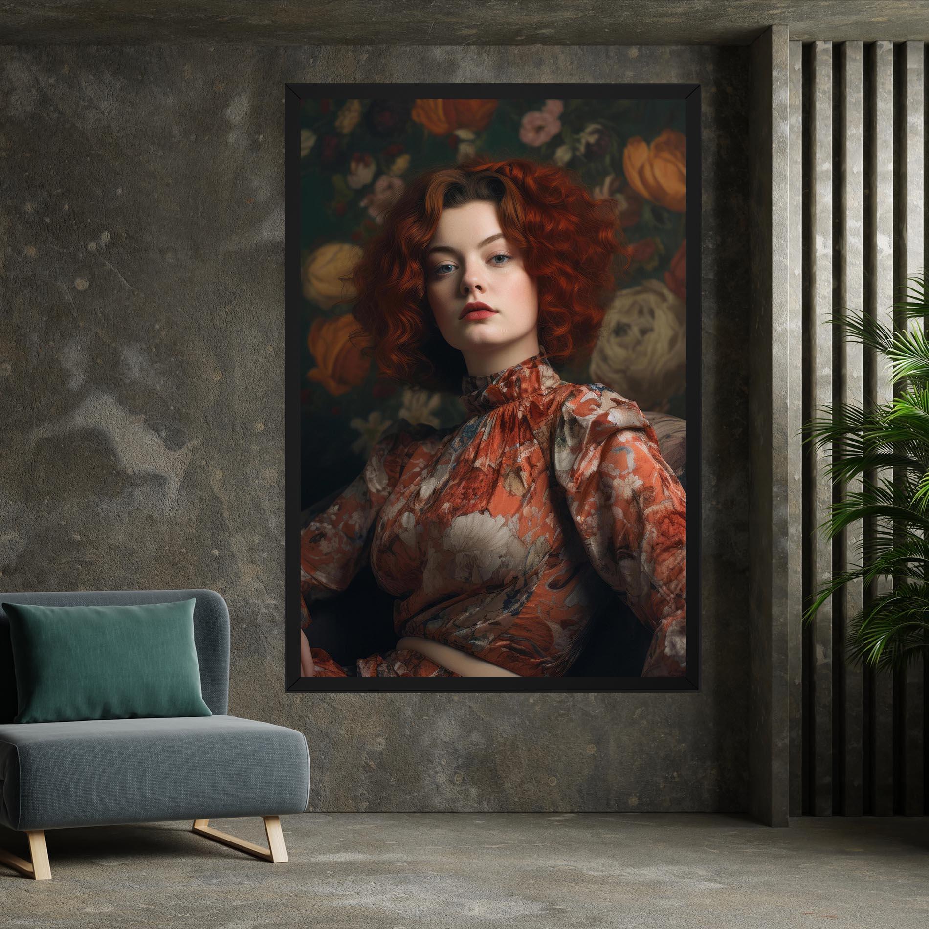 Картина на платно Red Vintage Hair mockup 7