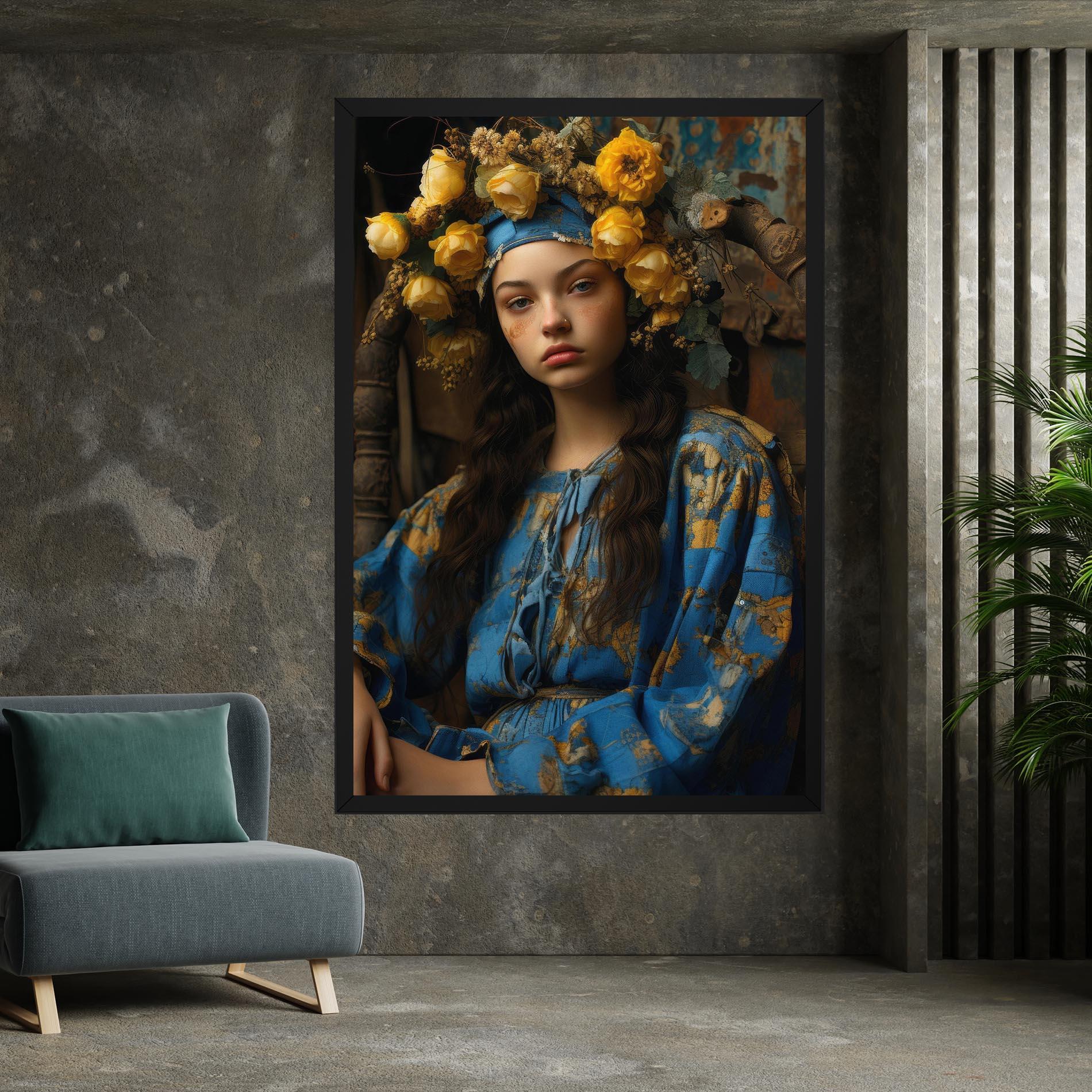 Картина на платно Yellow Rose Dress mockup 7