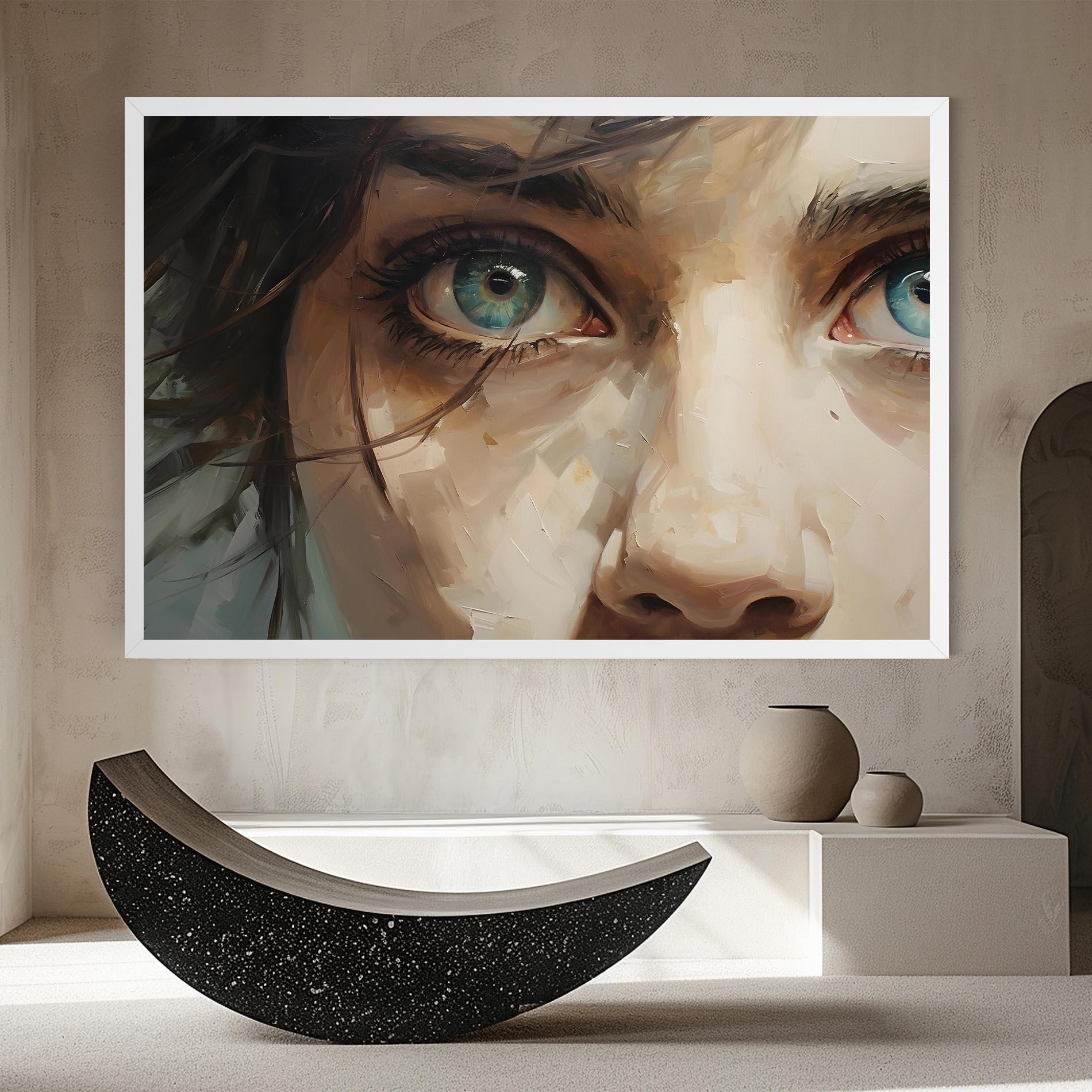 Картина на платно Vintage Blue Eyes Art mockup 8