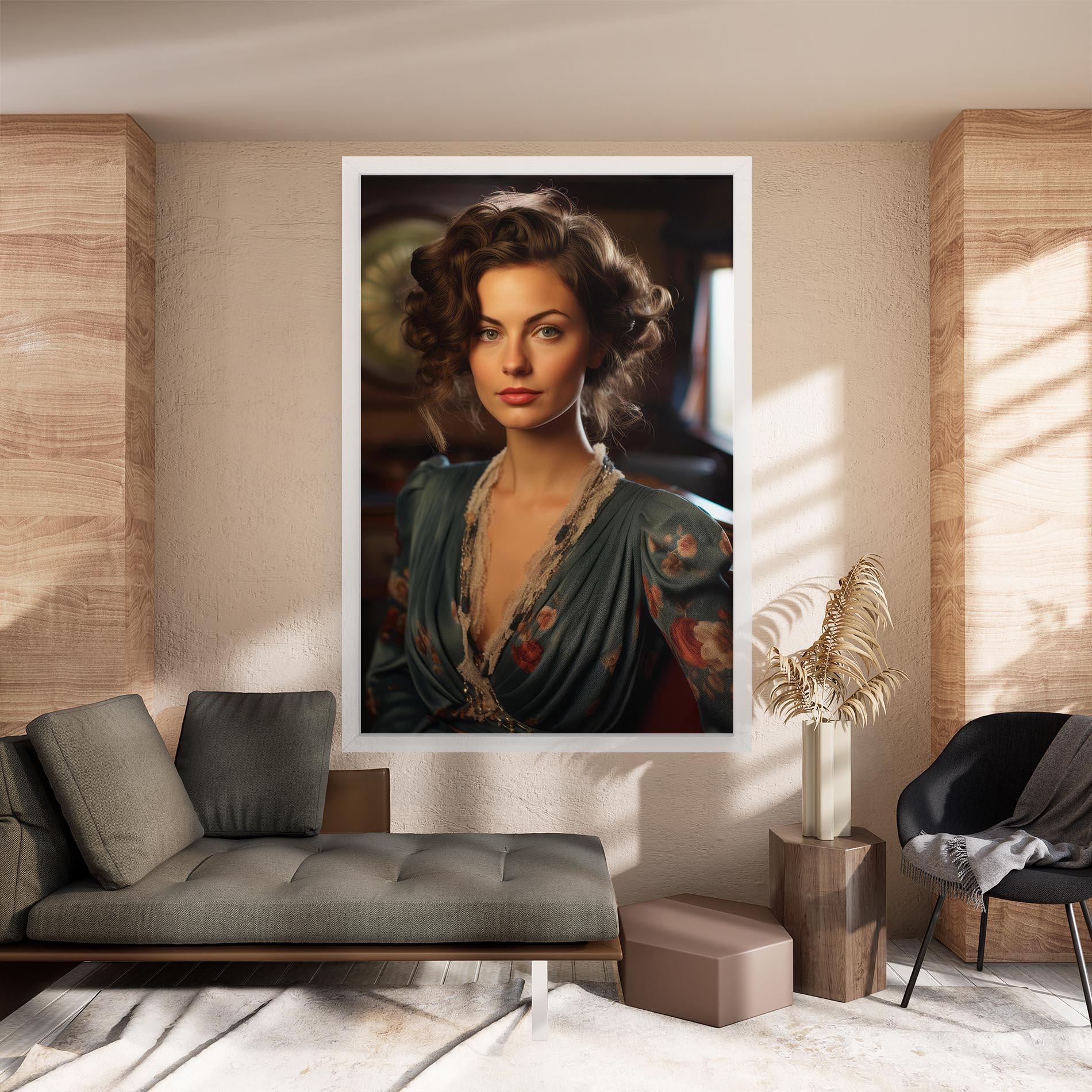 Картина на платно Pink Flowers Dress mockup 8