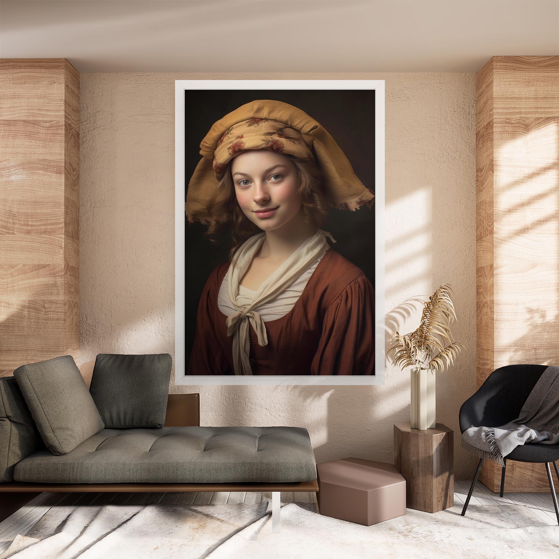 Картина на платно Young Vintage Woman mockup 8