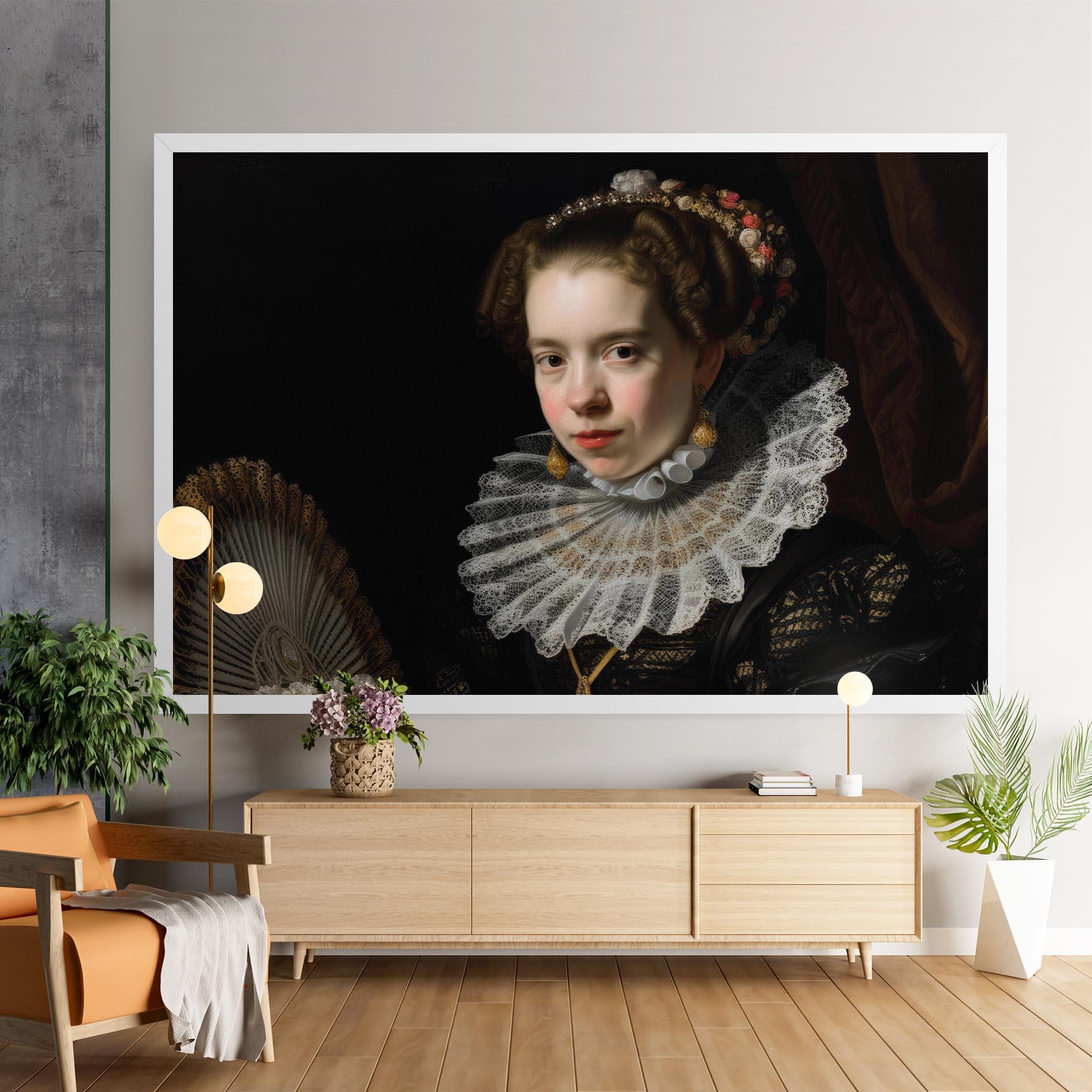 Картина на платно Baroque Lady Portrait mockup 9