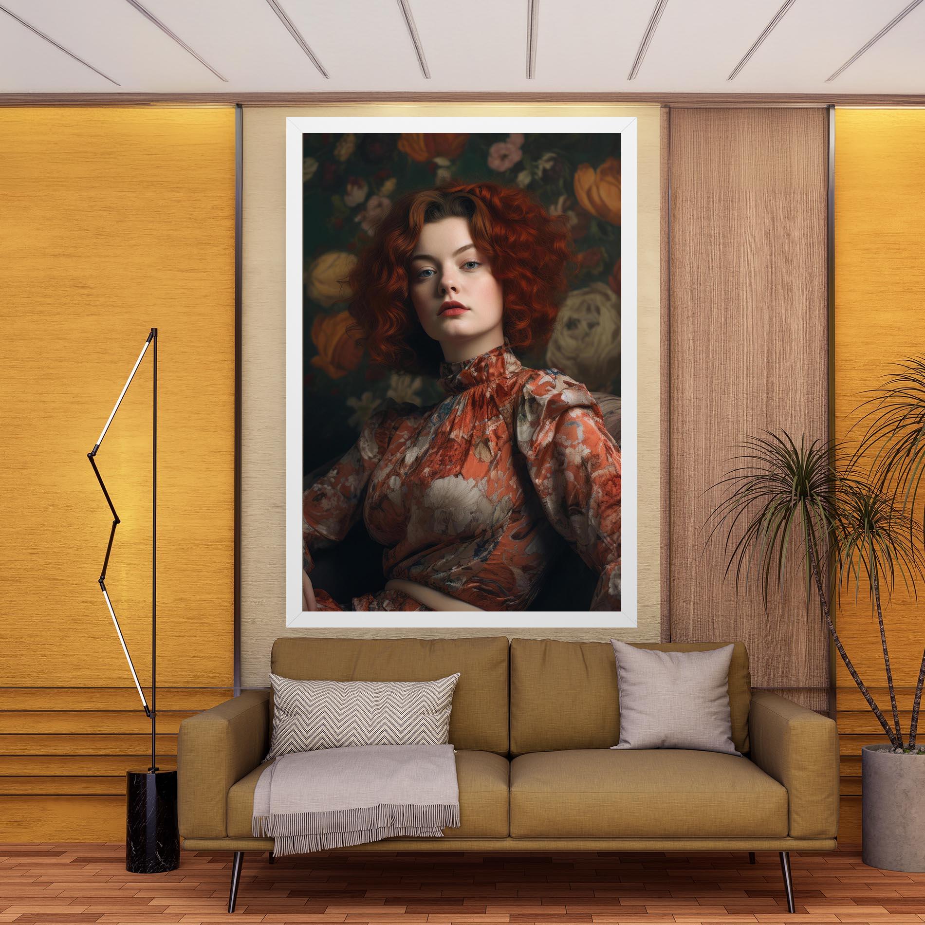 Картина на платно Red Vintage Hair mockup 9