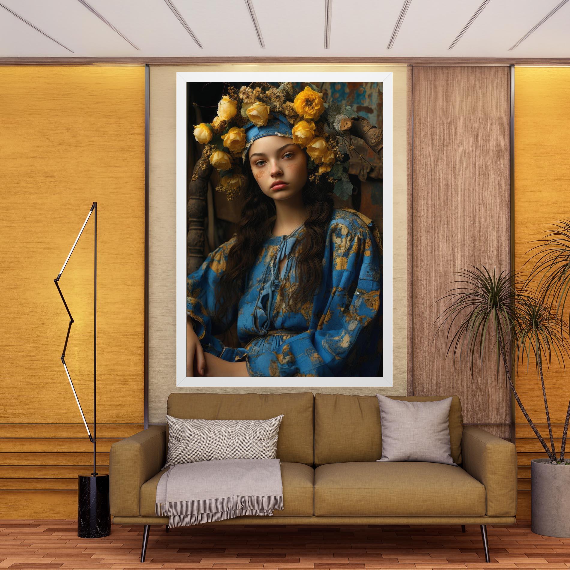 Картина на платно Yellow Rose Dress mockup 9