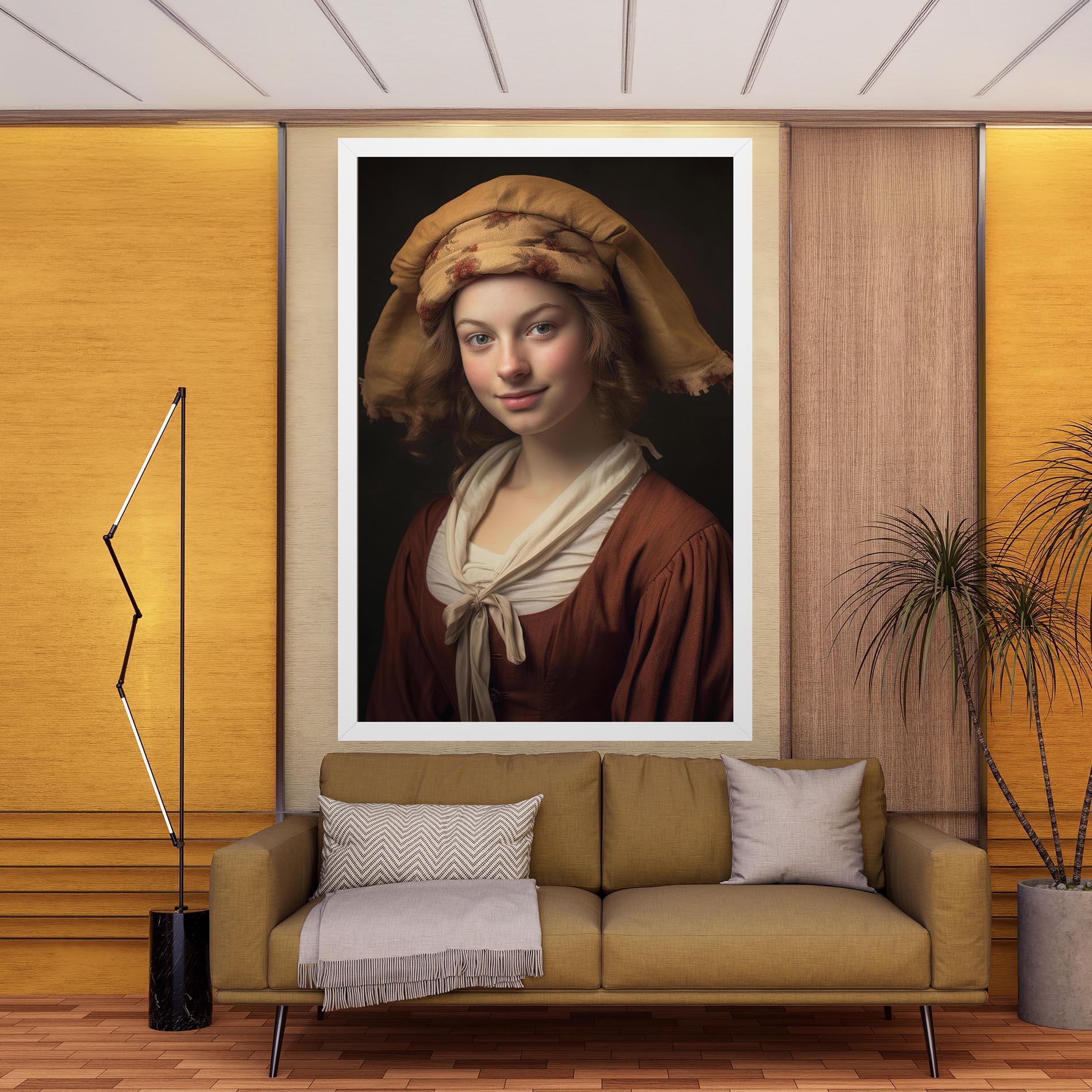 Картина на платно Young Vintage Woman mockup 9