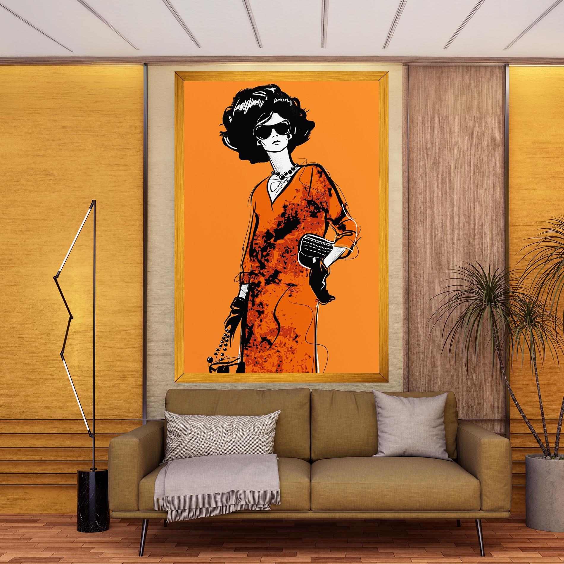 Картина на платно Old Orange Dress mockup 9