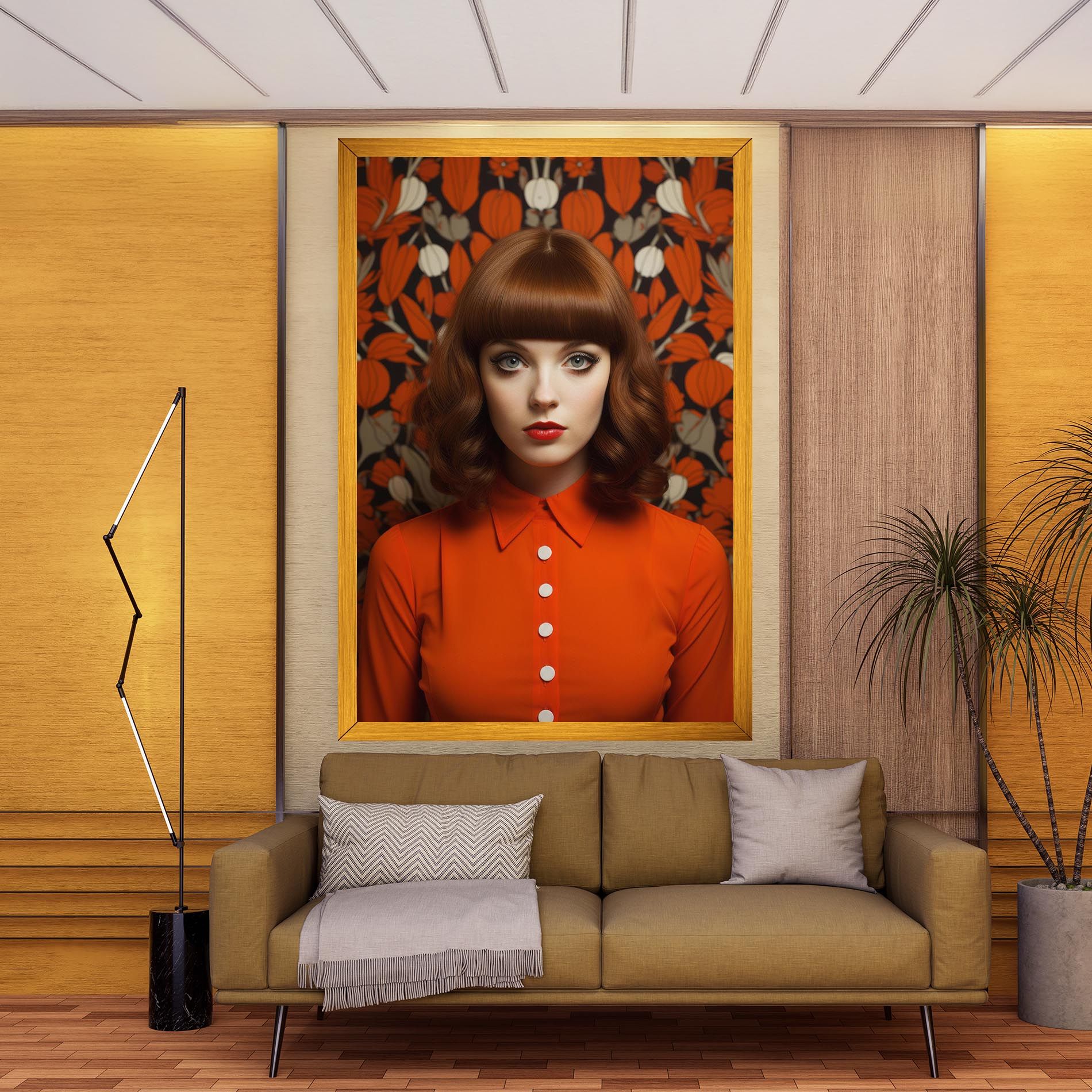 Orange Blouse Woman mockup 9