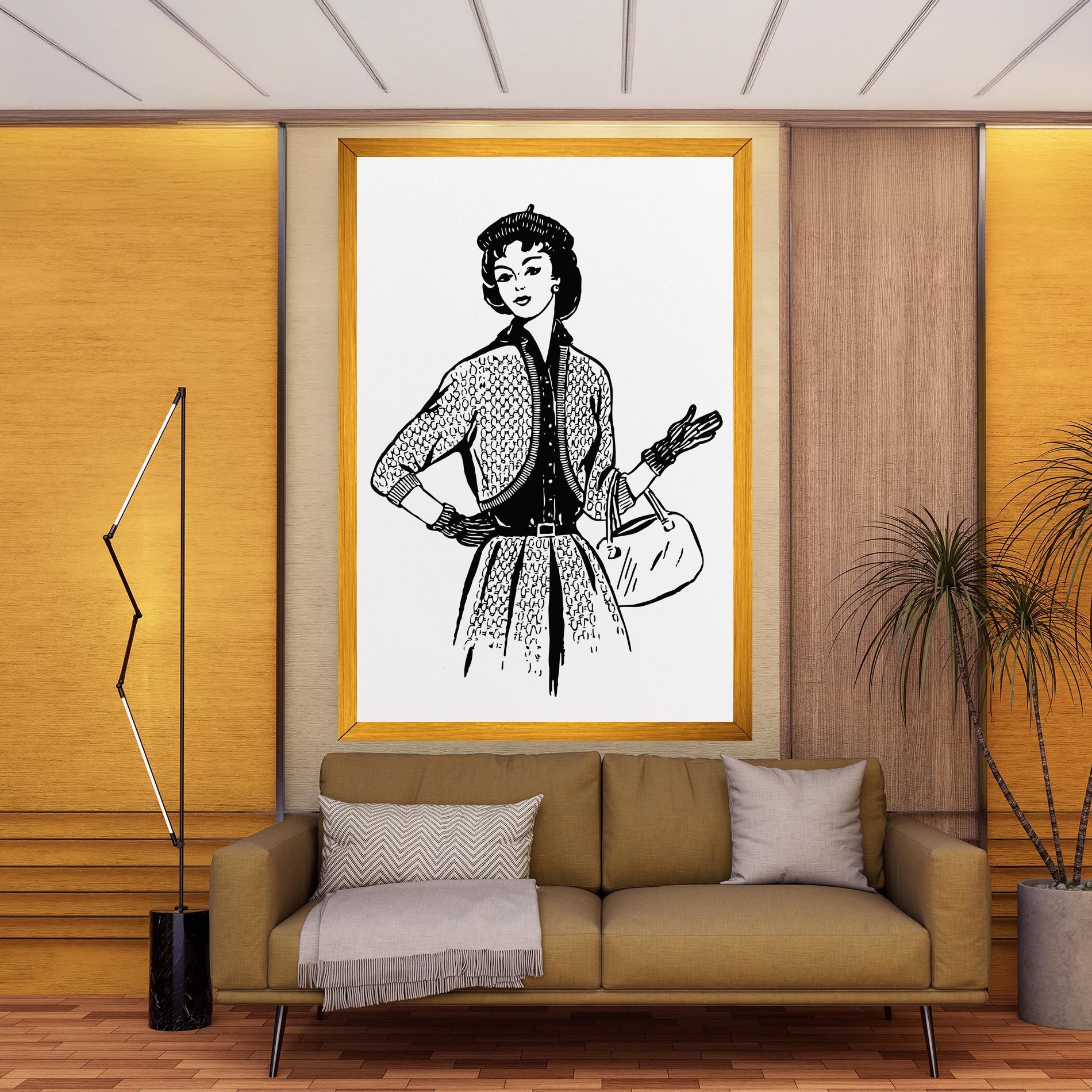 Vintage Woman Line mockup 9