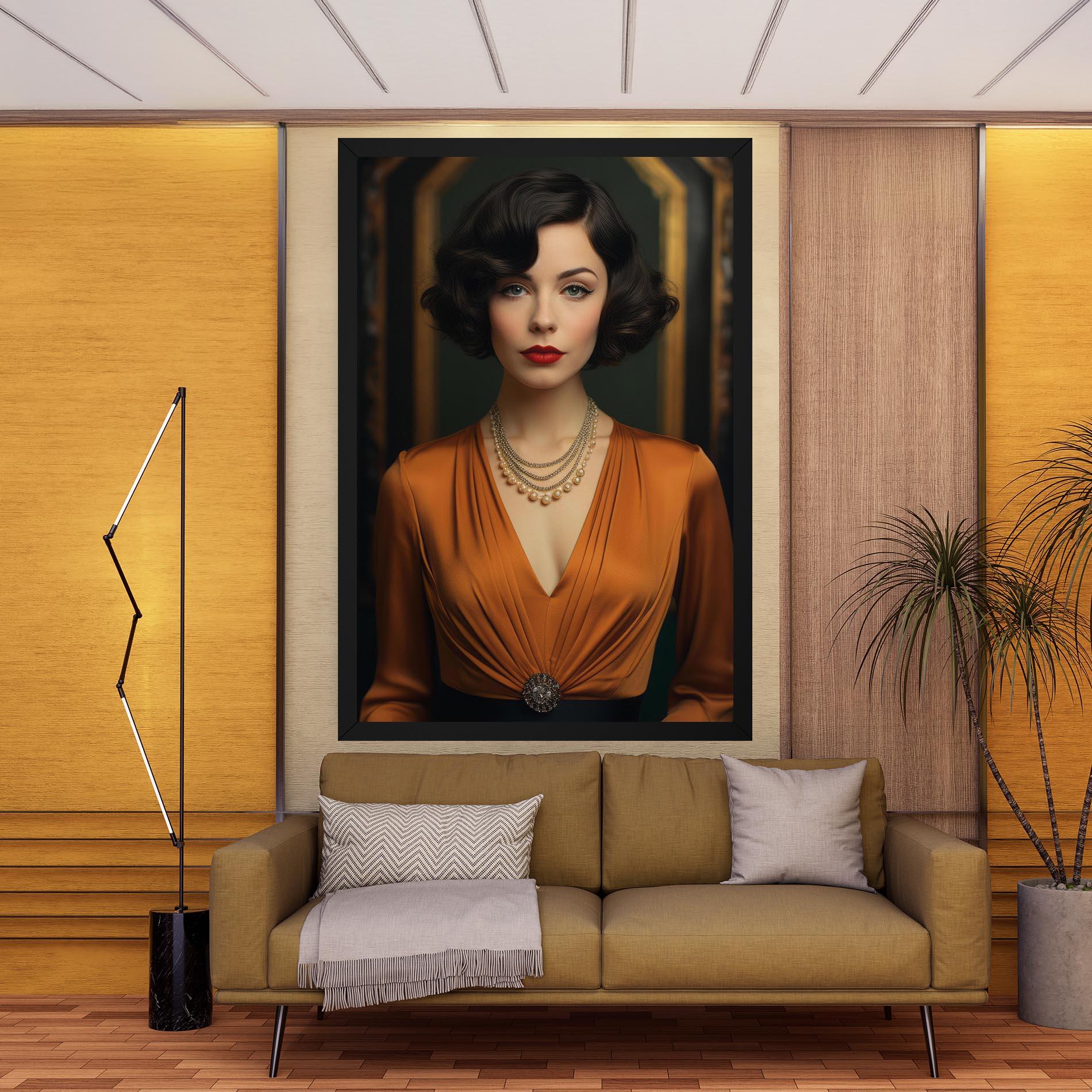 Картина на платно Orange Blouse Pearls mockup 9