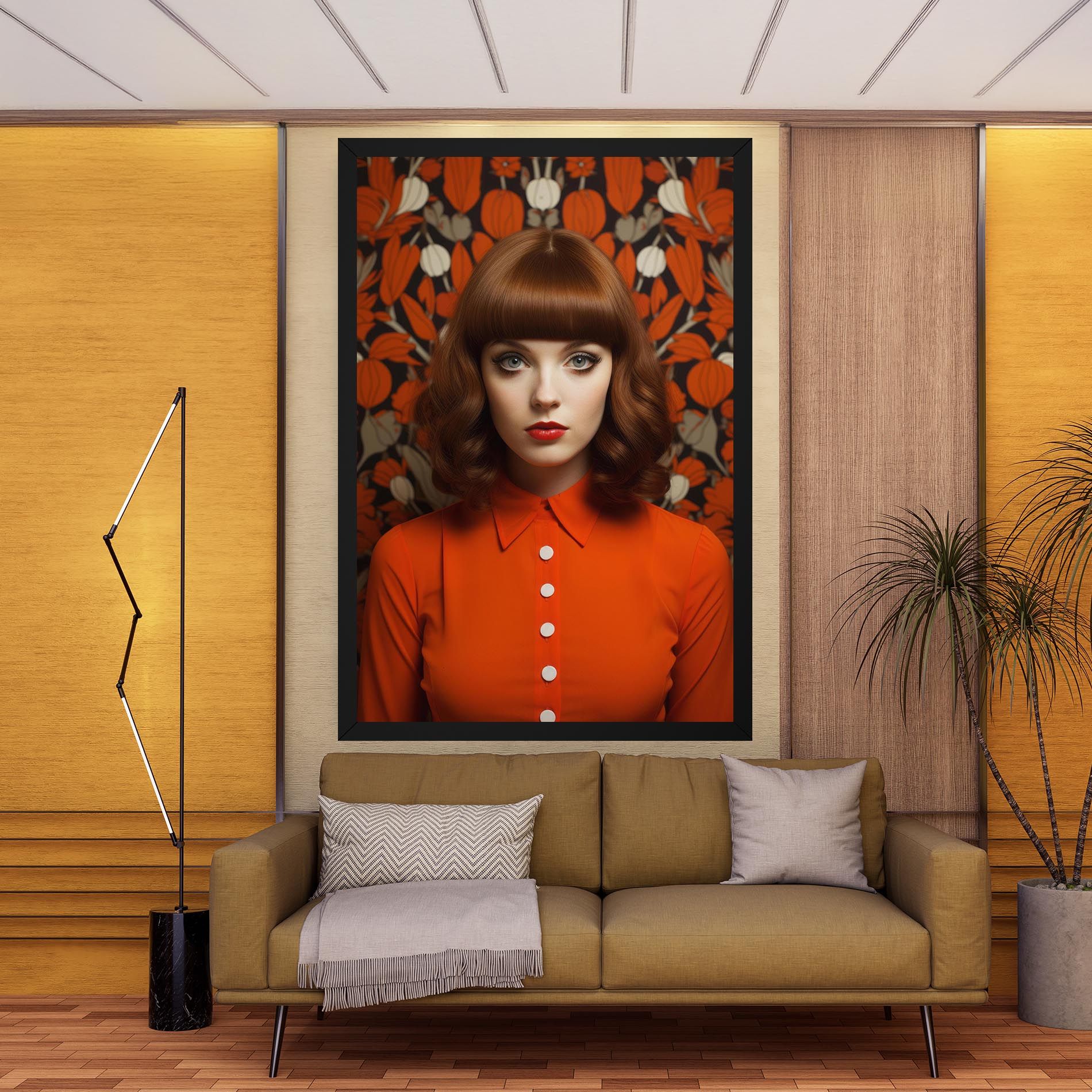 Orange Blouse Woman mockup 9