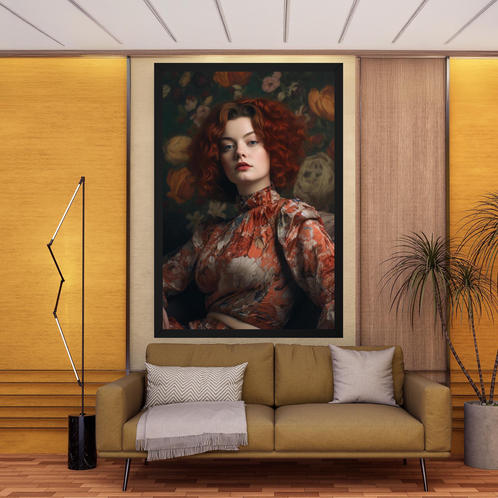 Картина на платно Red Vintage Hair mockup 9