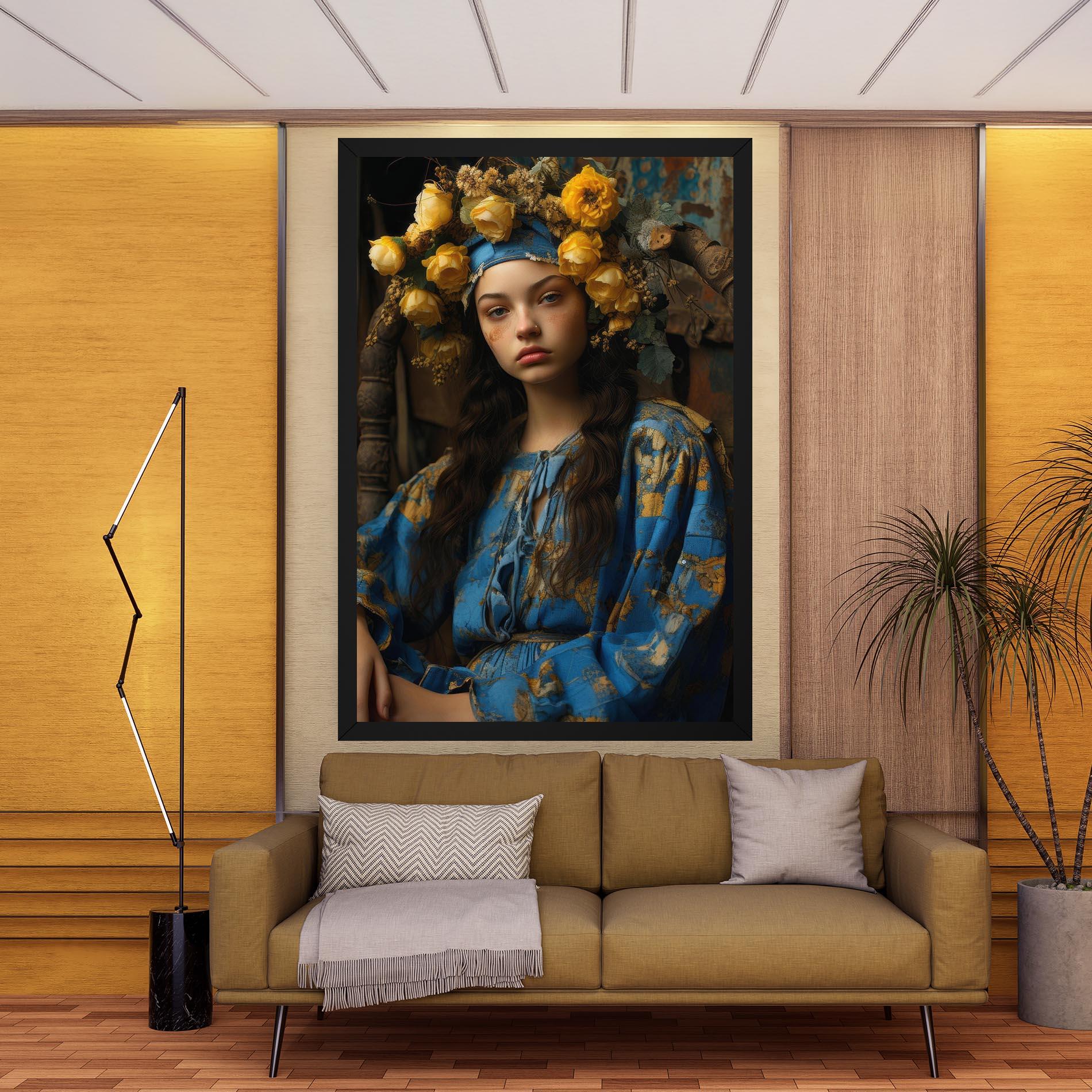 Картина на платно Yellow Rose Dress mockup 9