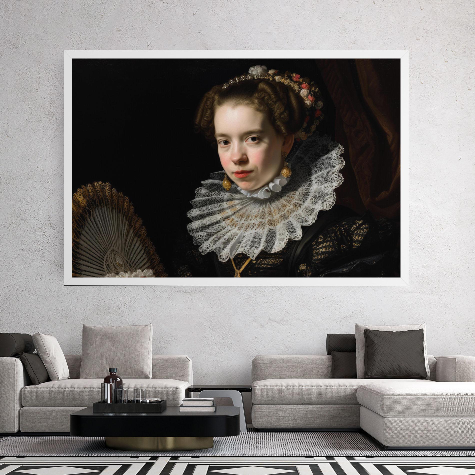 Картина на платно Baroque Lady Portrait mockup 2