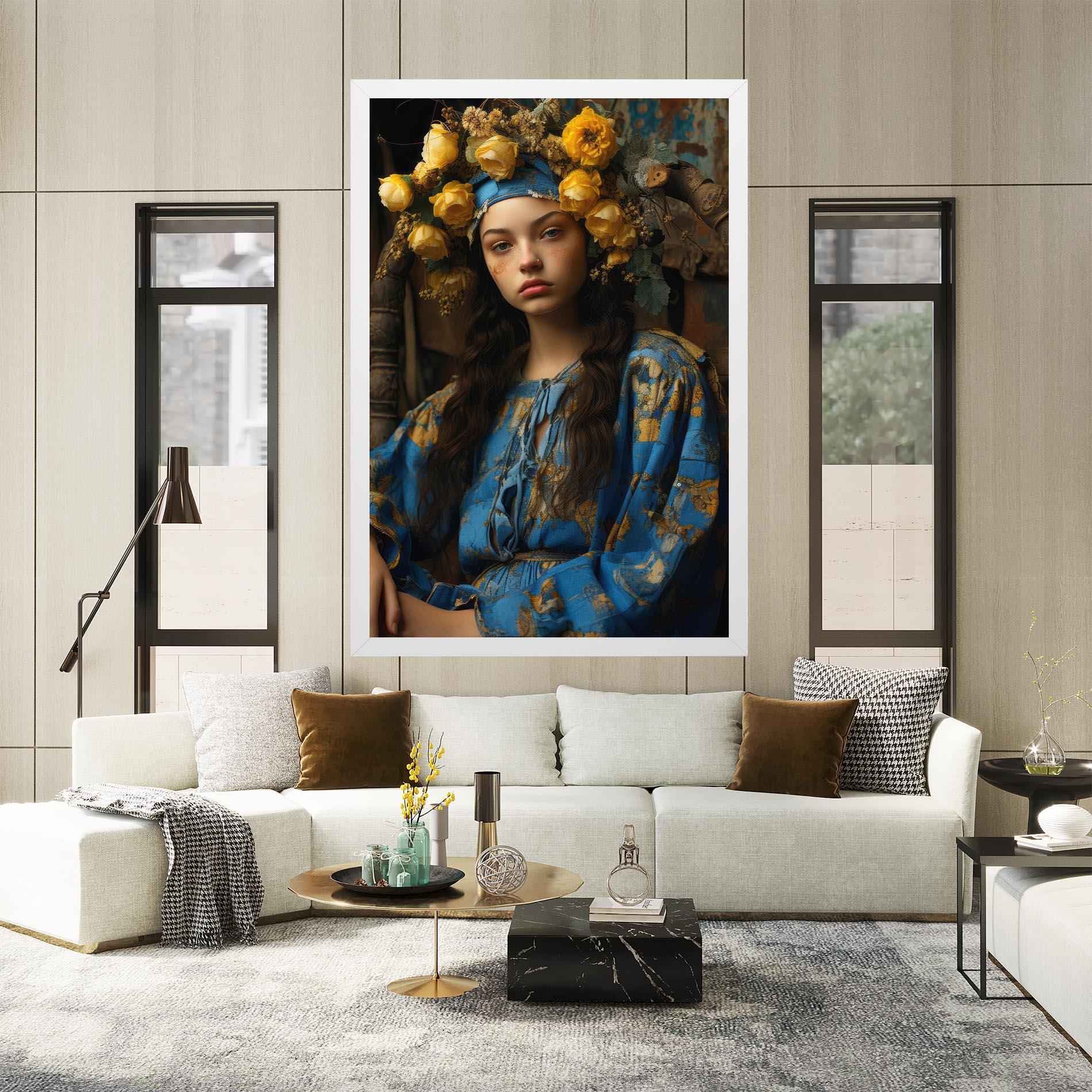 Картина на платно Yellow Rose Dress mockup 2