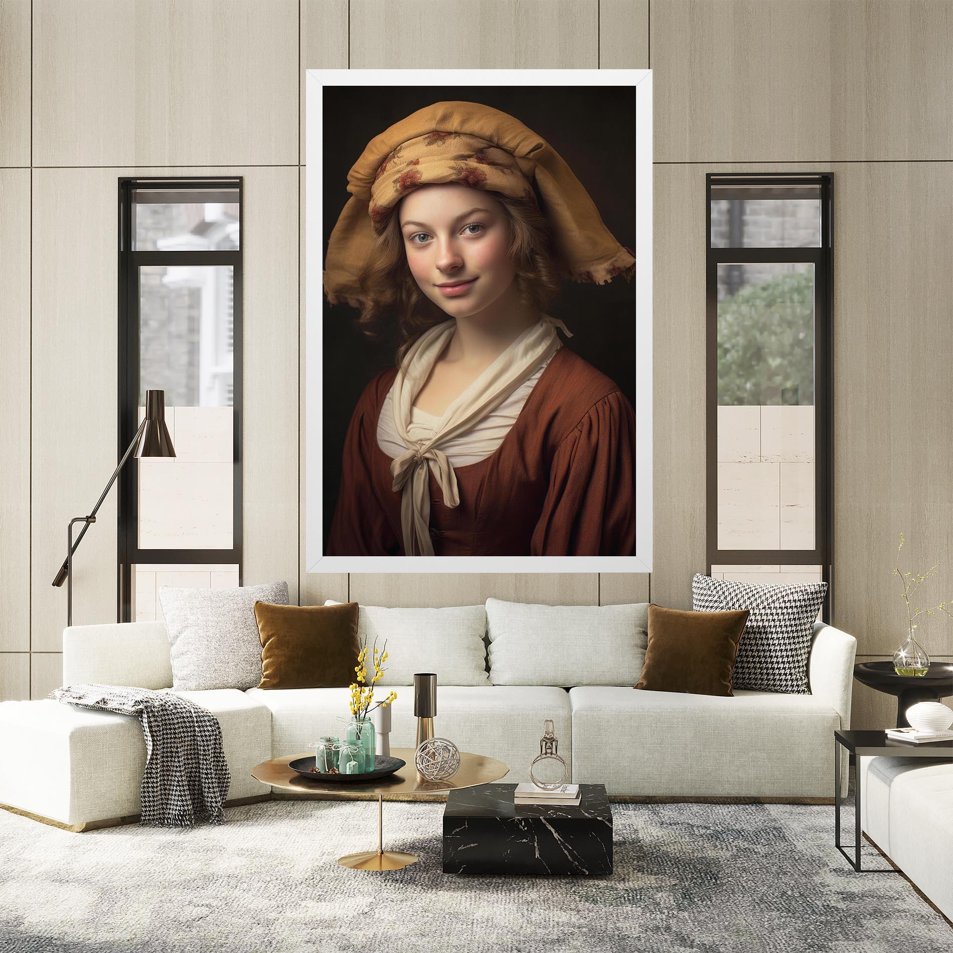 Картина на платно Young Vintage Woman mockup 2