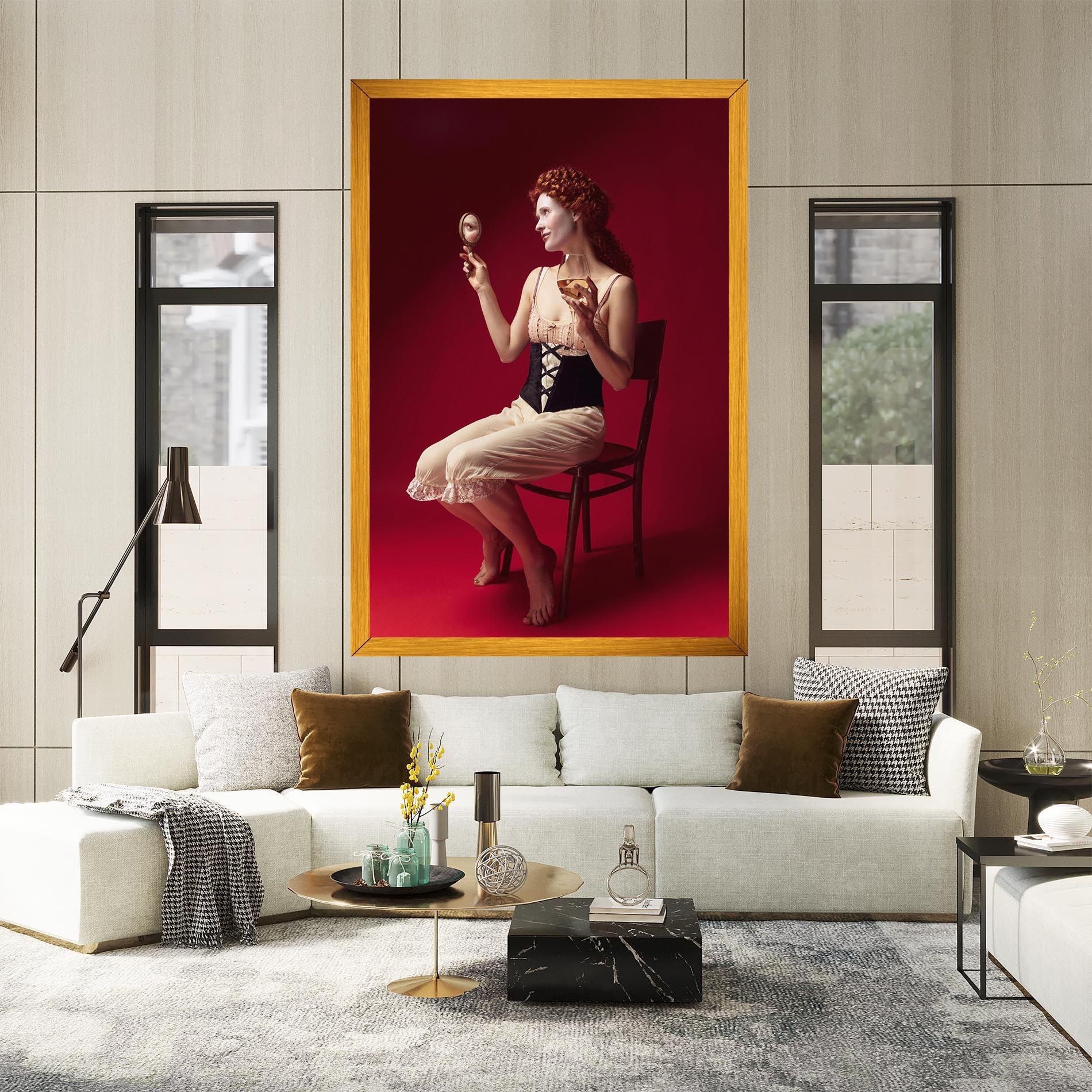 Medieval Redhead Woman mockup 2