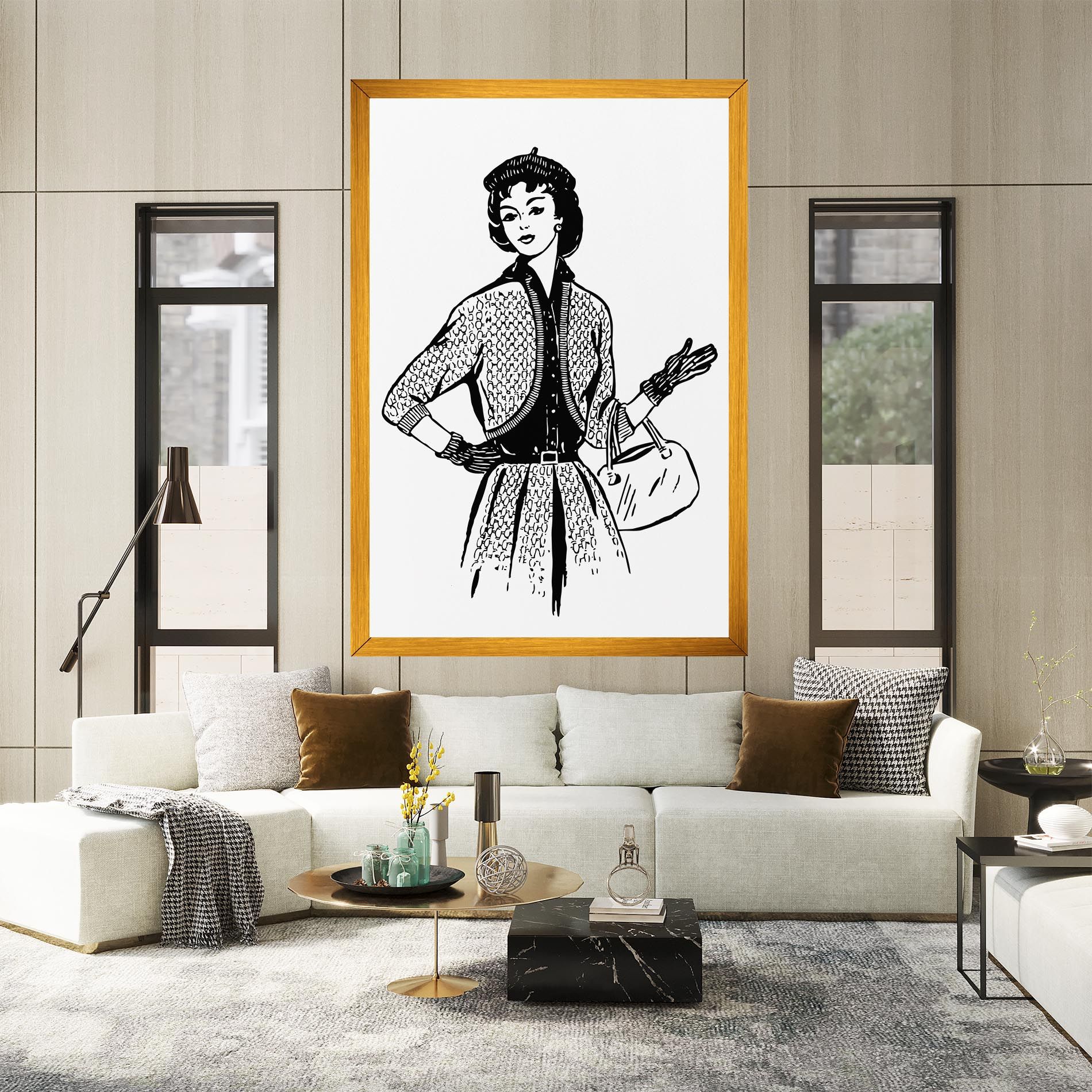 Vintage Woman Line mockup 2