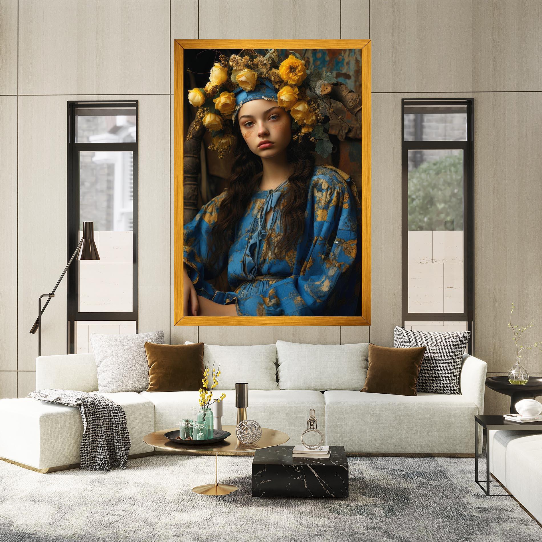 Картина на платно Yellow Rose Dress mockup 2