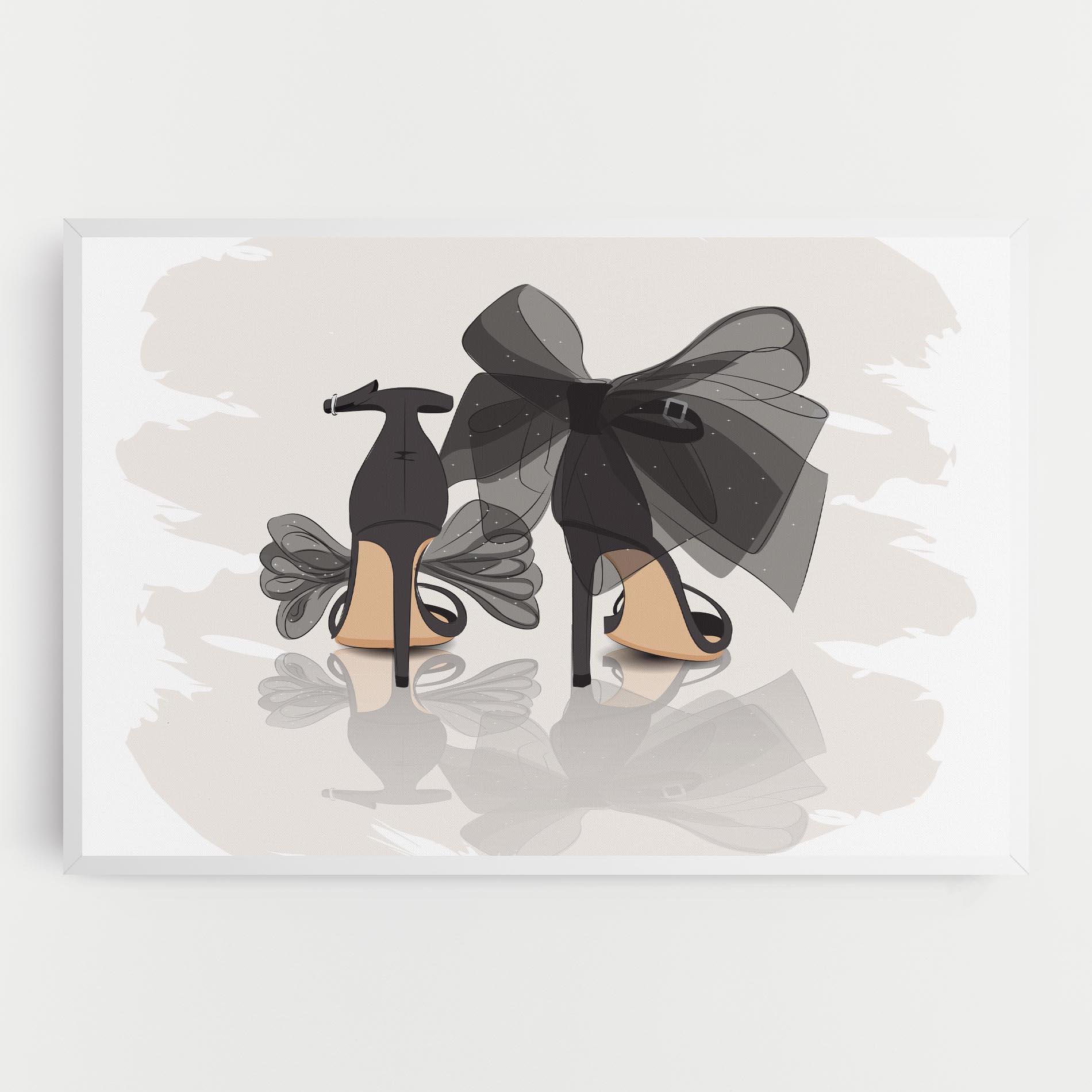 Картина на платно Black Bow Heels mockup 0