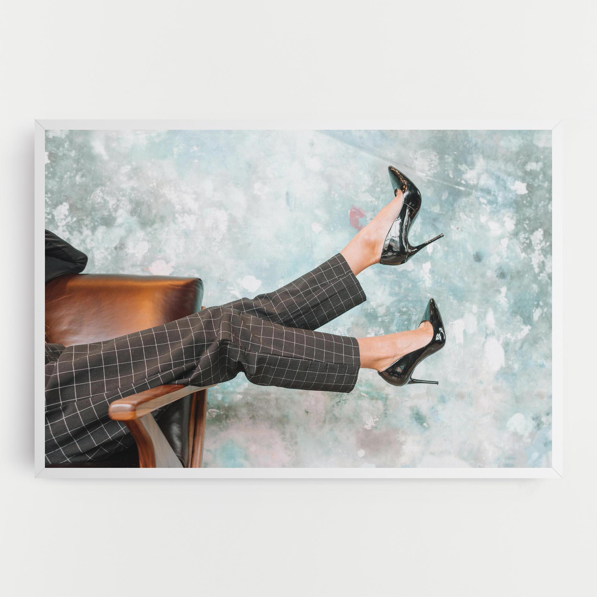 Картина на платно Black Shoes On Chair mockup 0