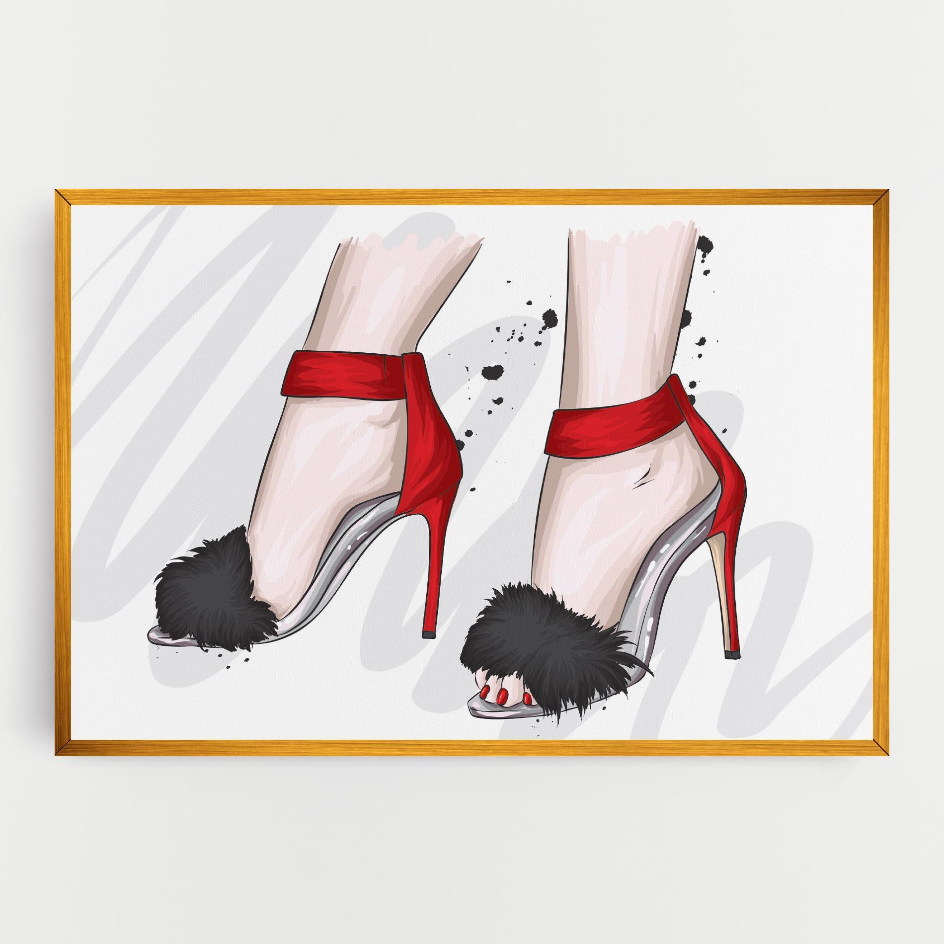 Картина на платно Black Red Heels mockup 0