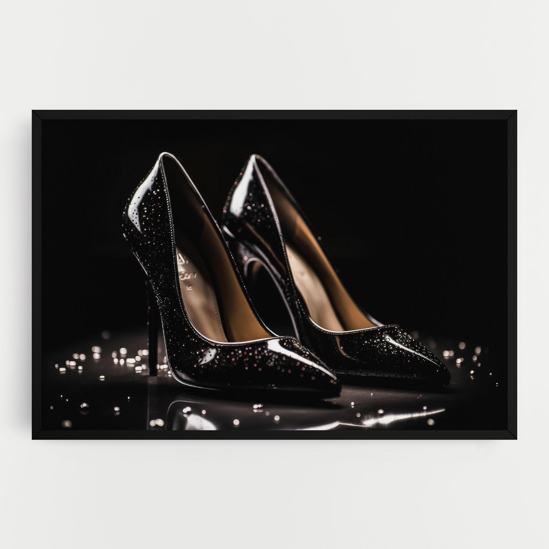 Картина на платно Black Leather Shoe mockup 0