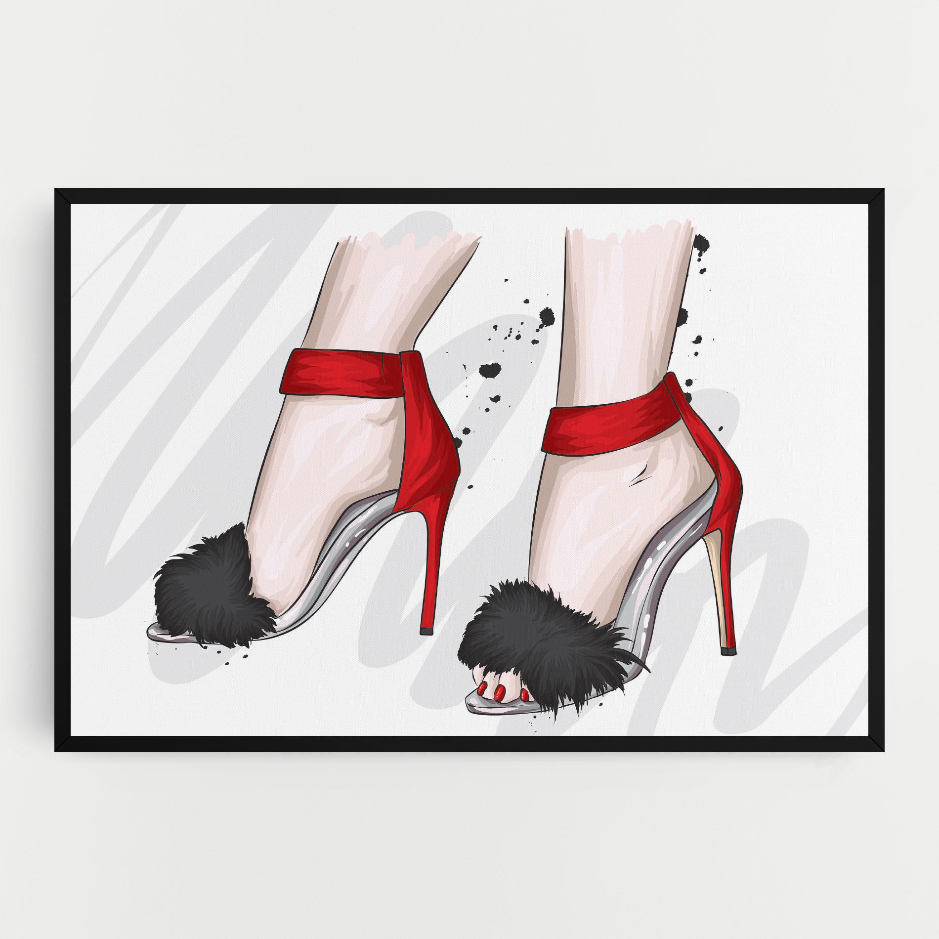 Картина на платно Black Red Heels mockup 0