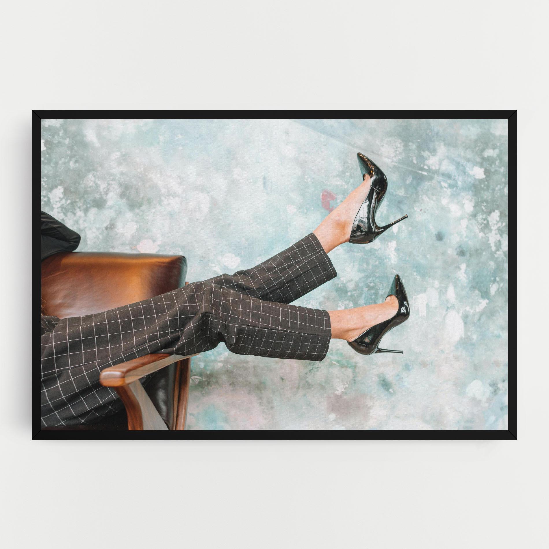 Картина на платно Black Shoes On Chair mockup 0
